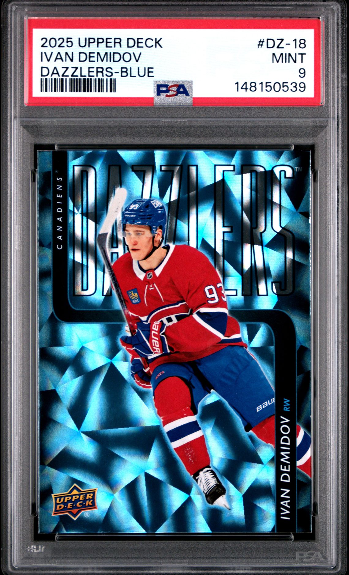 2025 Upper Deck Dazzlers Ivan Demidov #Dz-18 (Dazzlers-Blue) Mint 9 front