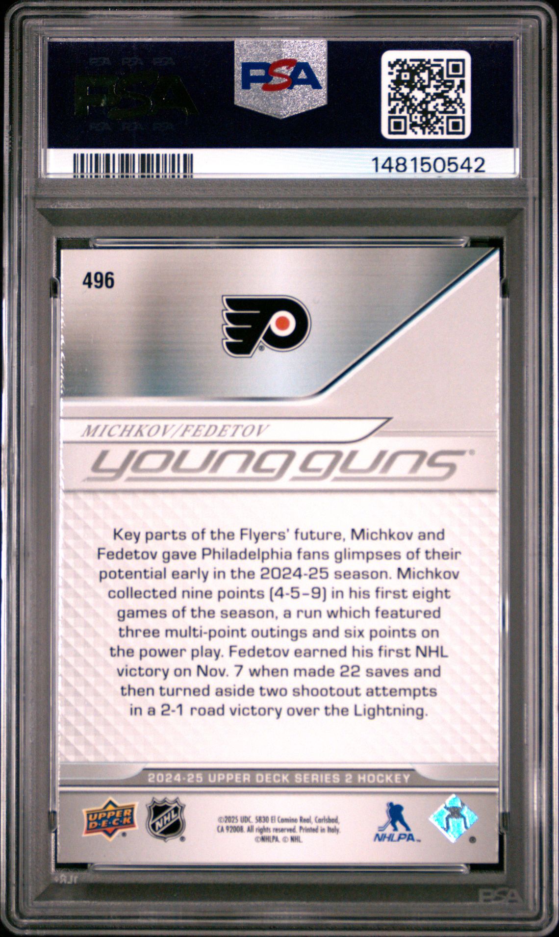2024 Upper Deck Michkov/Fedotov #496 Mint 9 back