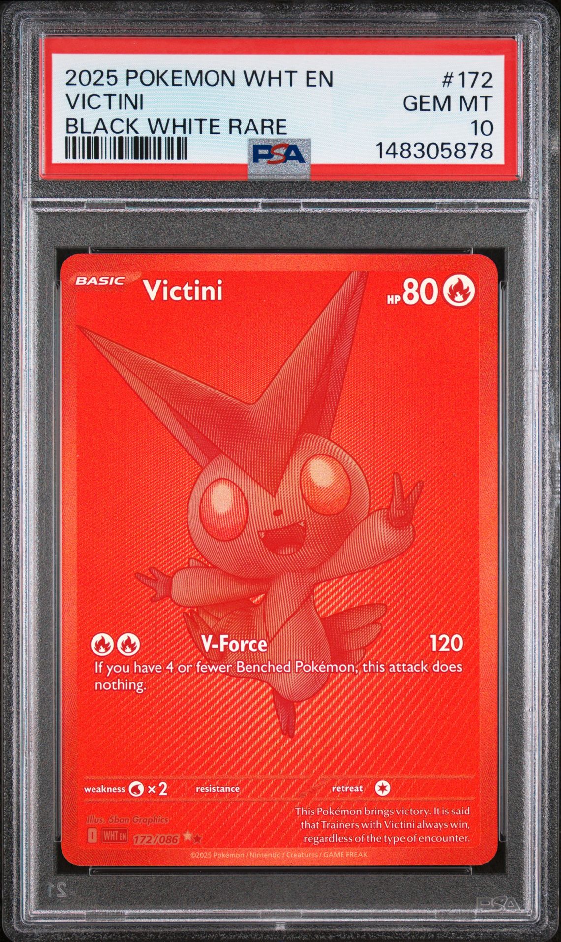 2025 Pokemon POKEMON WHT EN-WHITE FLARE Black #172 Victini front