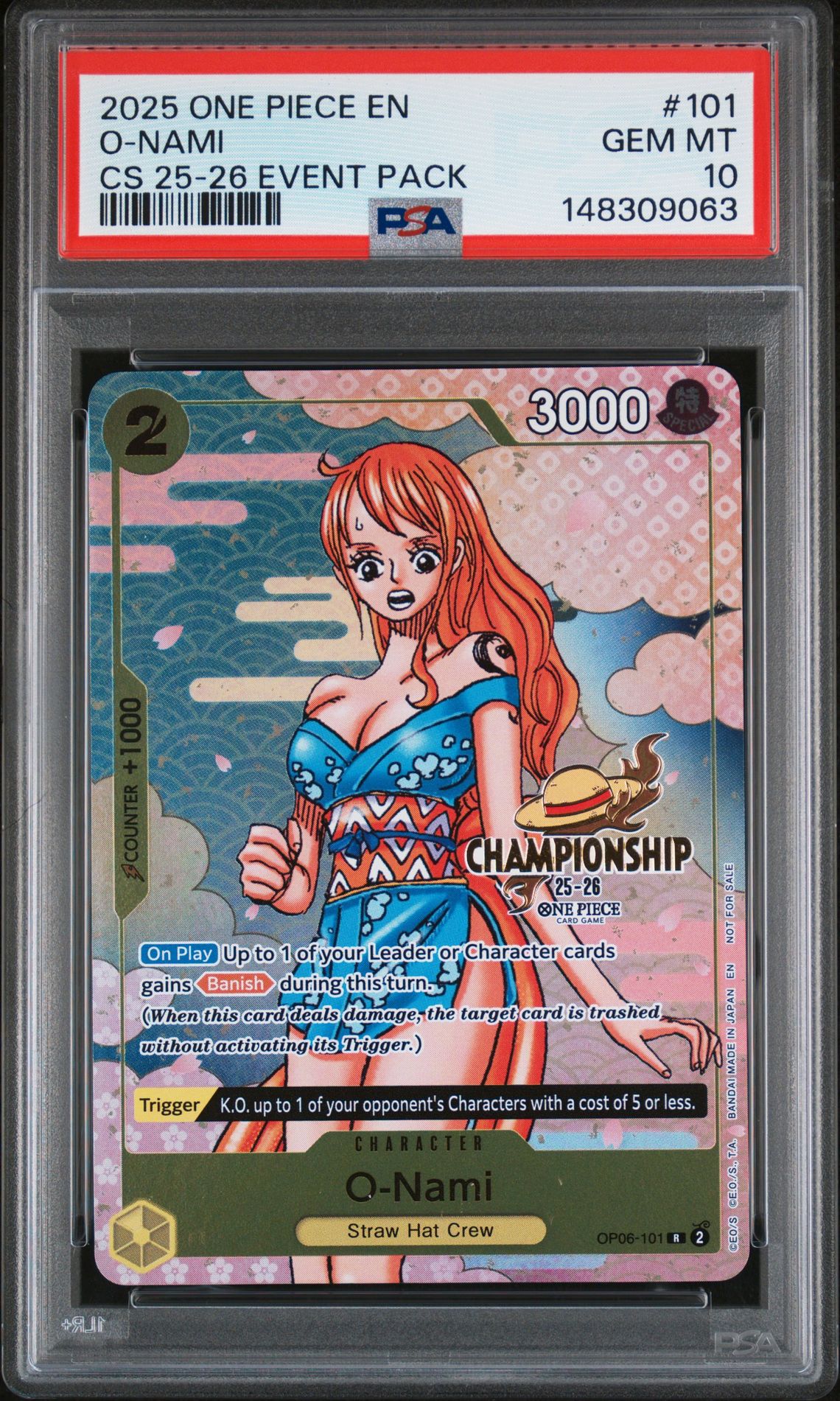2025 One Piece ONE PIECE CHAMPIONSHIP 2025-26 EVENT PACK #101 O-Nami front