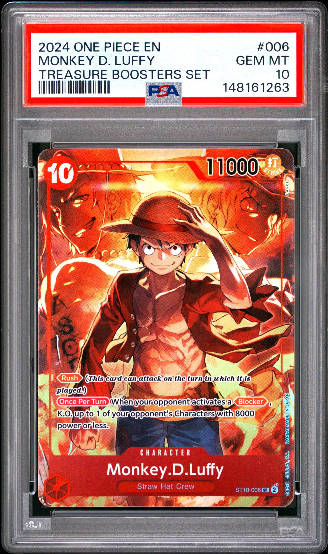 2024 One Piece Promos Monkey D. Luffy #006 (Treasure Boosters Set) Gem Mt 10 front