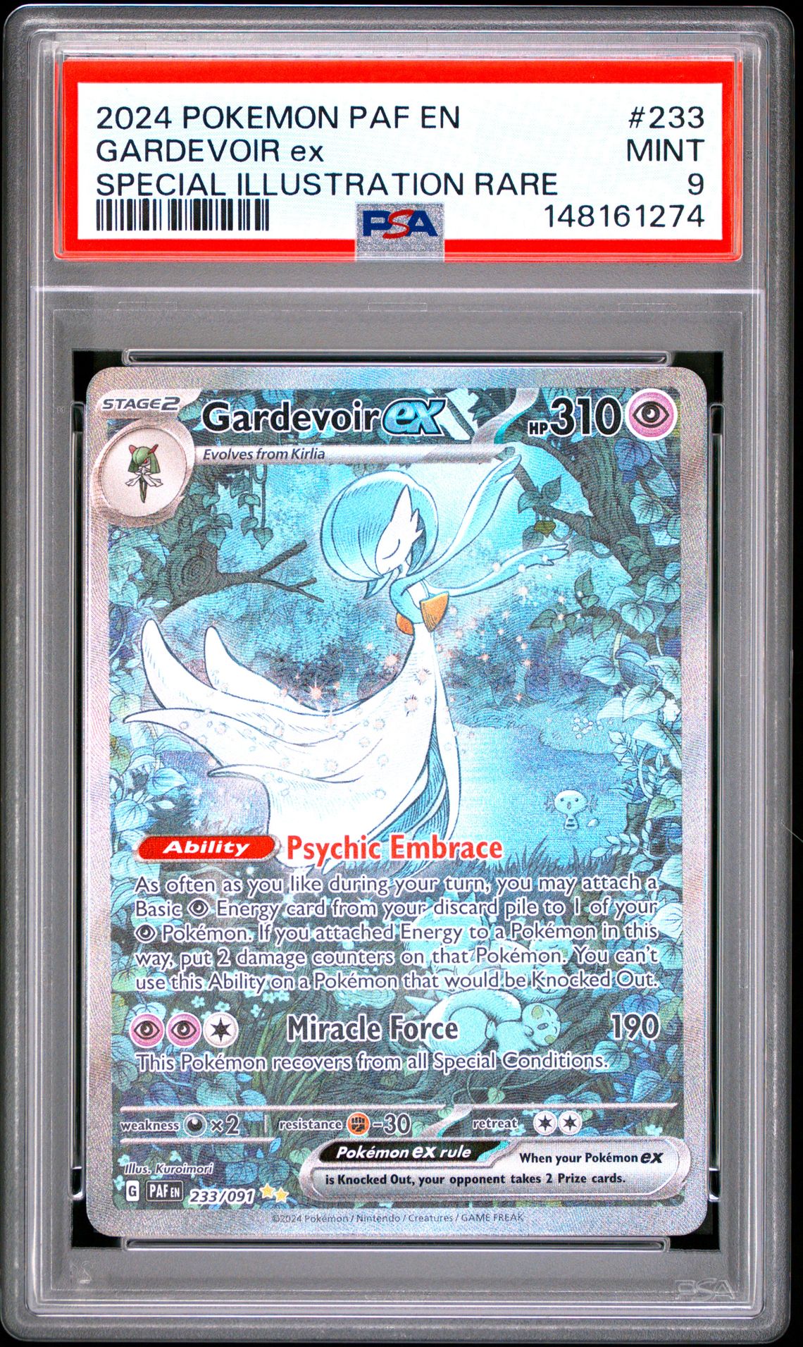 2024 Pokemon Paf En-Paldean Fates Gardevoir Ex #233 (Special Illustration Rare) Mint 9 front