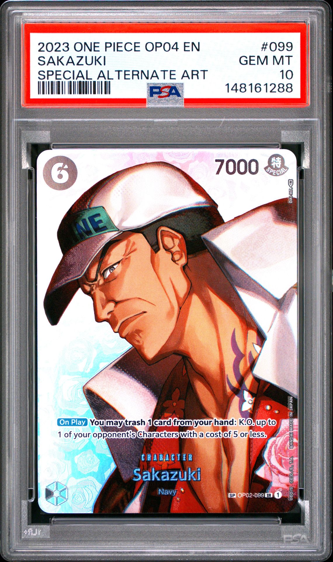 2023 One Piece Op04-Kingdoms Of Intrigue Sakazuki #099 (Special Alternate Art) Gem Mt 10 front