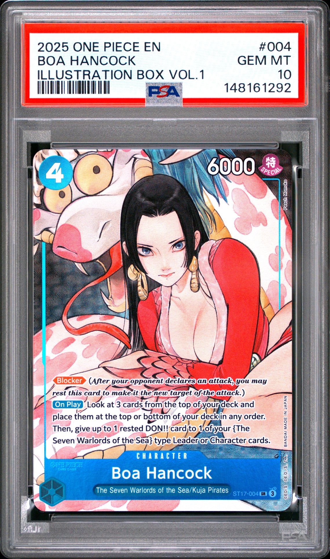 2025 One Piece Promos Boa Hancock #004 (Illustration Box Vol.1) Gem Mt 10 front