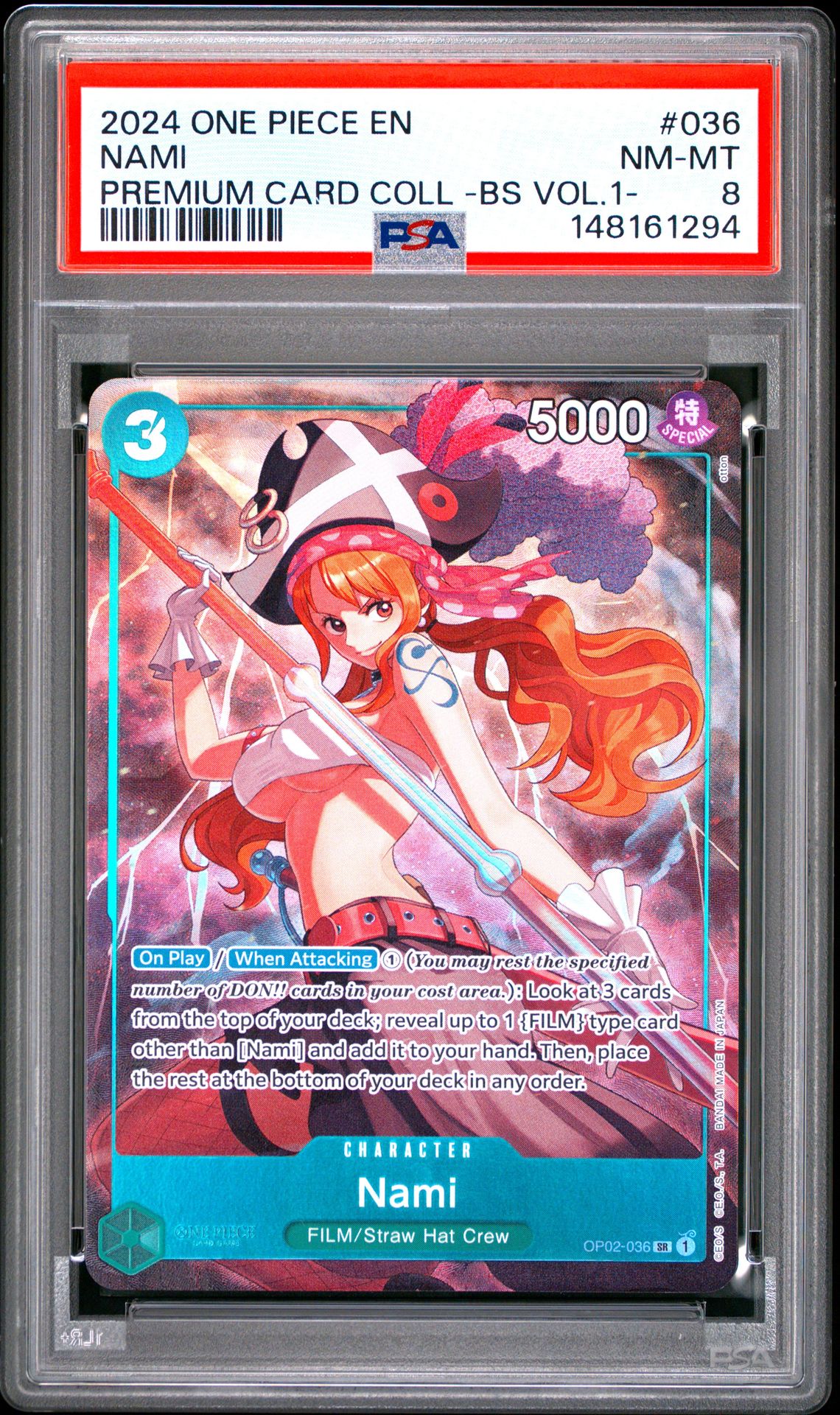 2024 One Piece Premium Card Collection -Best Selection Vol.1- Nami #036 Nm-Mt 8 front