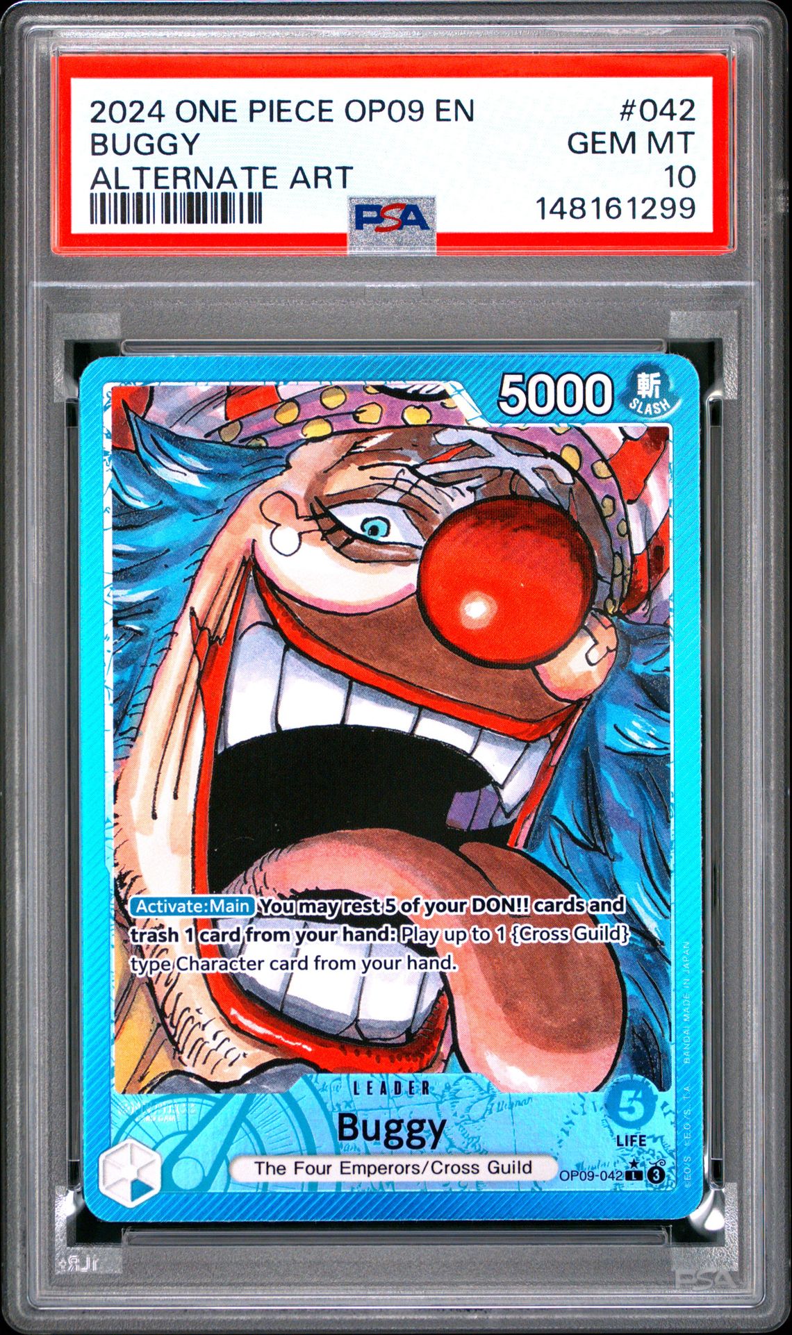 2024 One Piece Op09-Emperors In The New World Buggy #042 (Alternate Art) Gem Mt 10 front