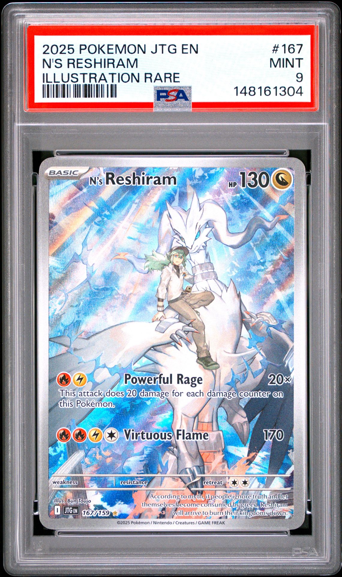 2025 Pokemon Jtg En-Journey Together N's Reshiram #167 (Illustration Rare) Mint 9 front
