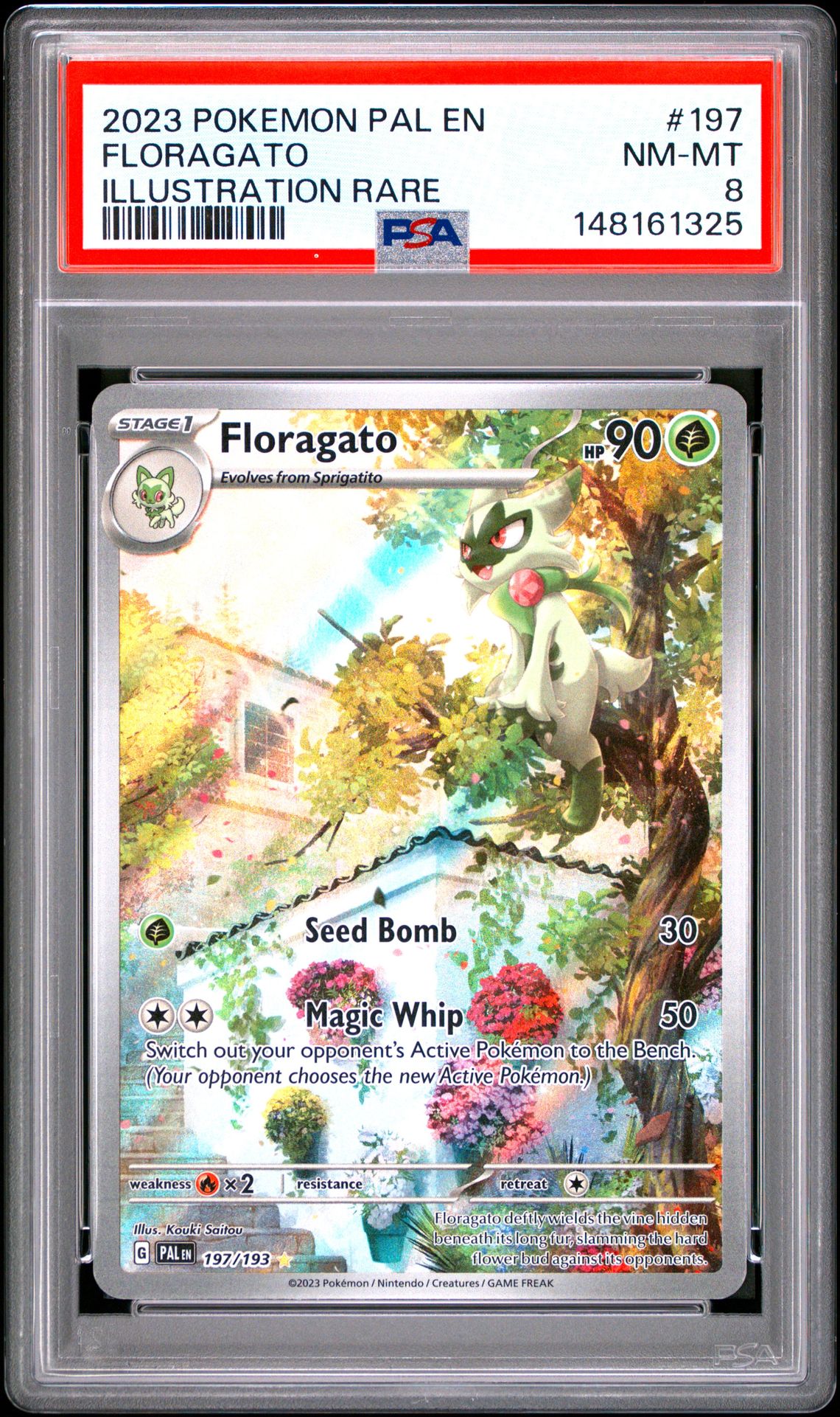2023 Pokemon Pal En-Paldea Evolved Floragato #197 (Illustration Rare) Nm-Mt 8 front