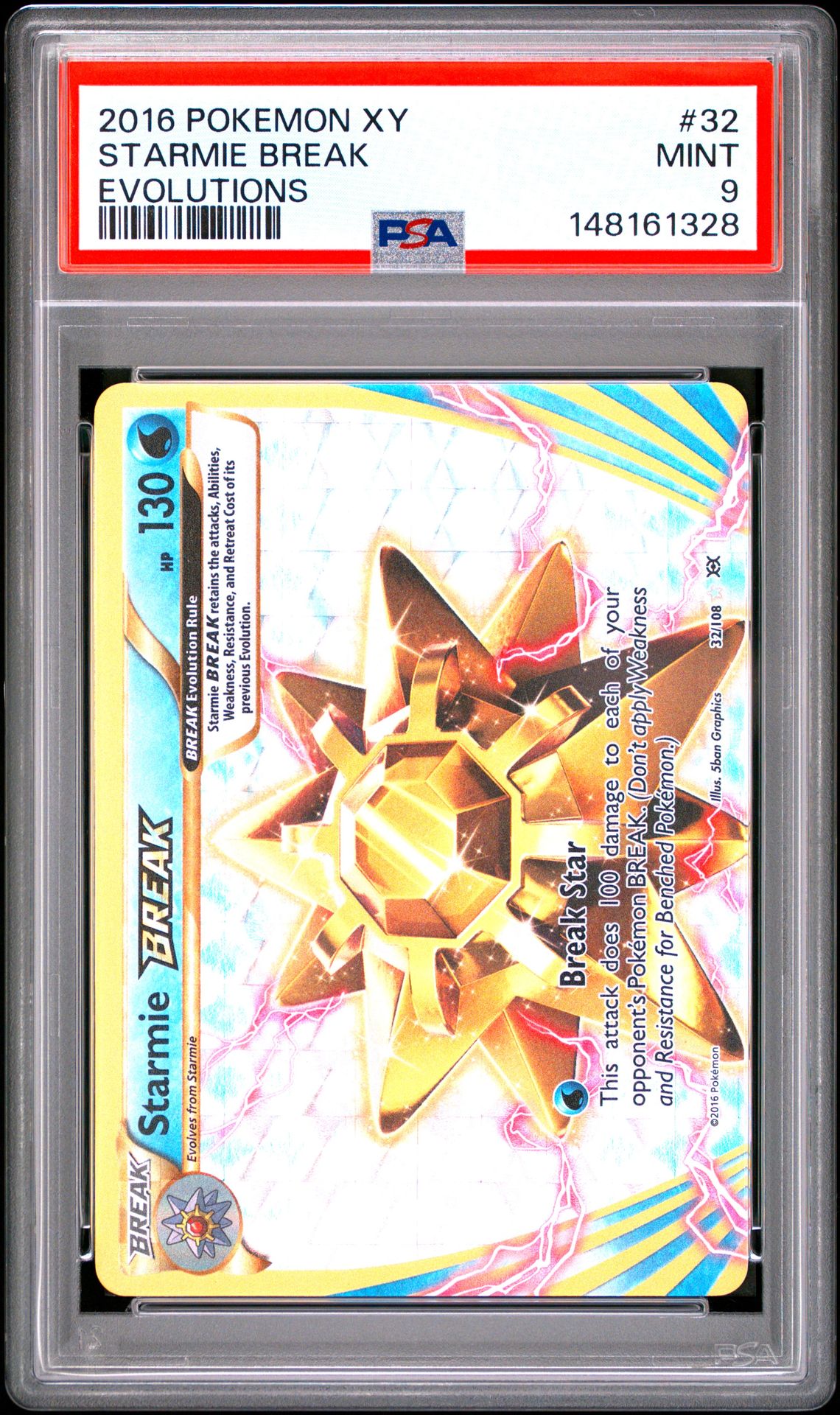 2016 Pokemon Xy Evolutions Starmie Break #32 (Evolutions) Mint 9 front
