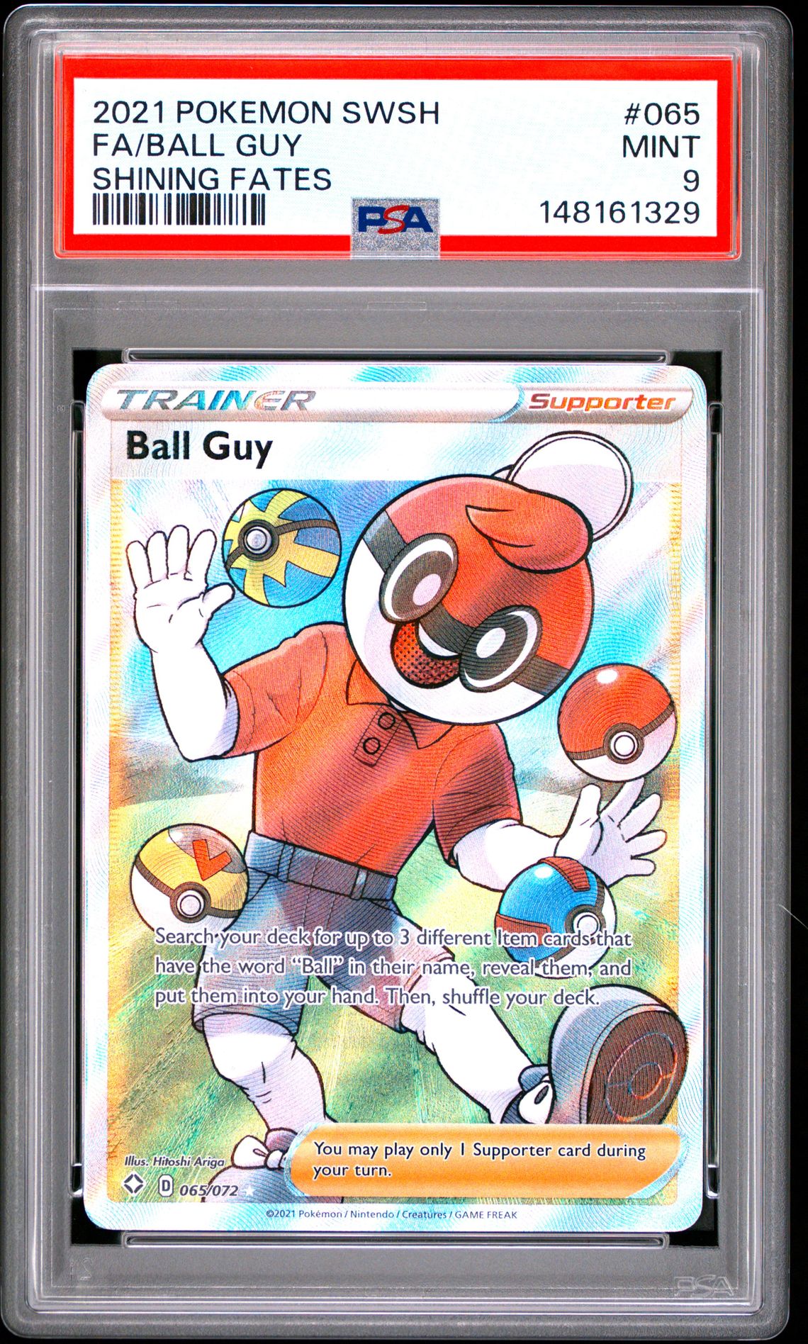 2021 Pokemon Sword & Shield Shining Fates Fa/Ball Guy #065 (Shining Fates) Mint 9 front
