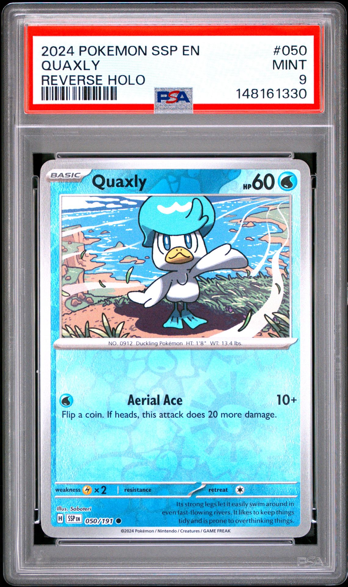 2024 Pokemon Ssp En-Surging Sparks Quaxly #050 (Reverse Holo) Mint 9 front