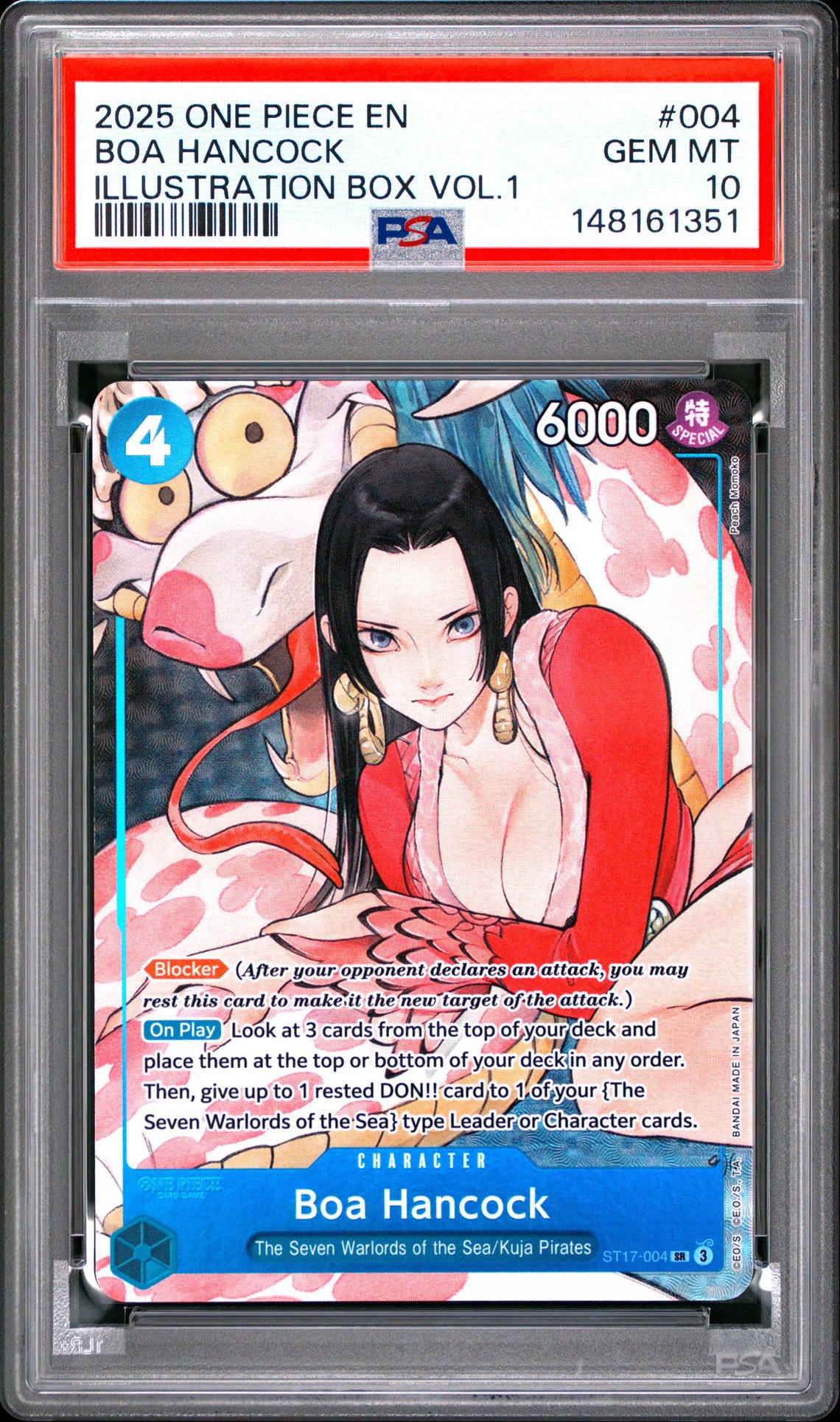 2025 One Piece Promos Boa Hancock #004 (Illustration Box Vol.1) Gem Mt 10 front