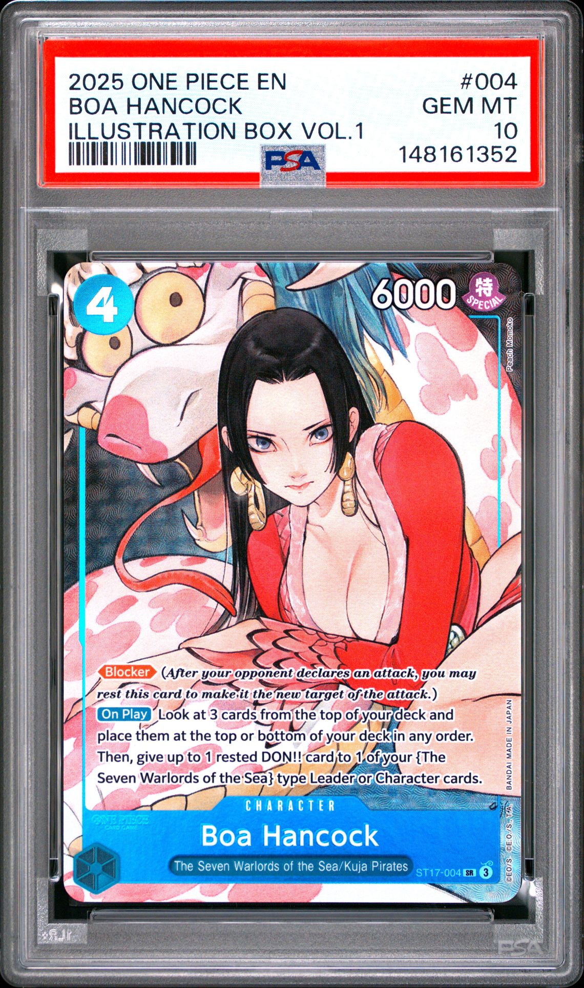 2025 One Piece Promos Boa Hancock #004 (Illustration Box Vol.1) Gem Mt 10 front