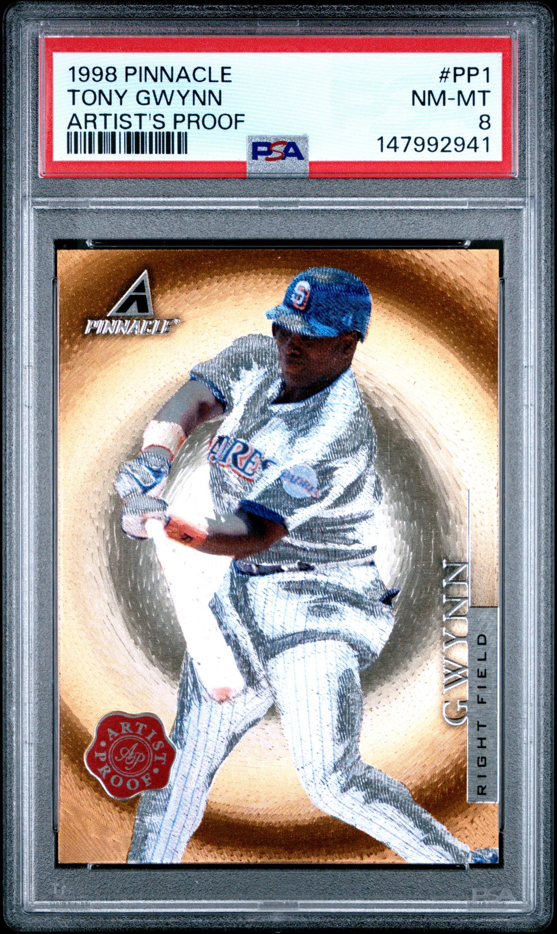 1998 Pinnacle Artist's Proof Tony Gwynn #Pp1 (Artist's Proof) Nm-Mt 8 front
