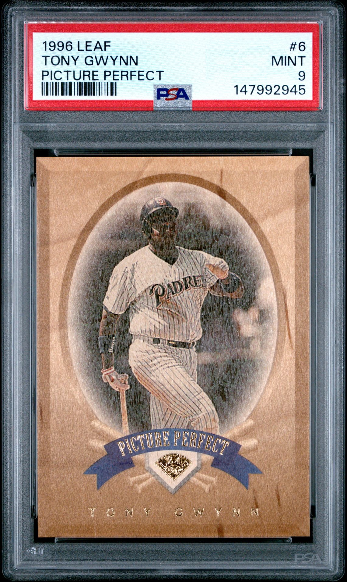 1996 Leaf Picture Perfect Tony Gwynn #6 (Picture Perfect) Mint 9 front