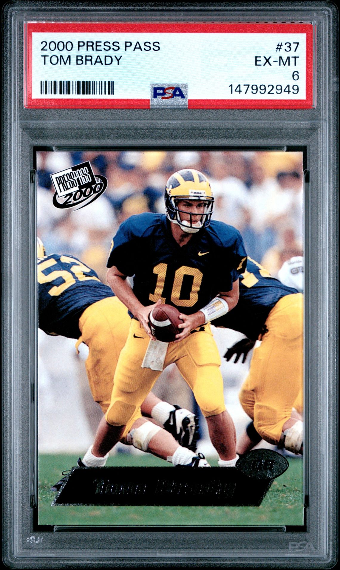 2000 Press Pass Tom Brady #37 Ex-Mt 6 front