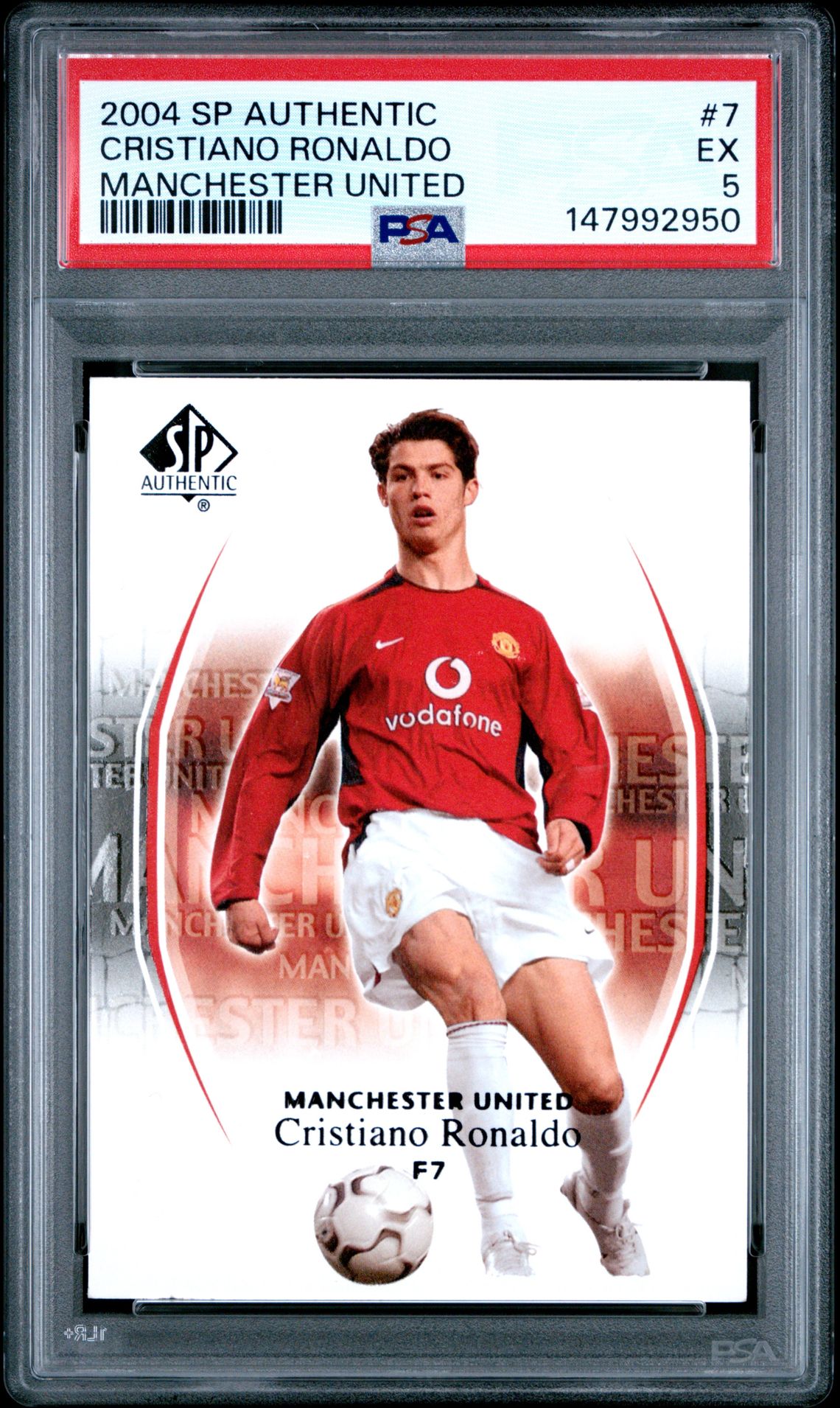 2004 Sp Authentic Manchester United Cristiano Ronaldo #7 (Manchester United) Ex 5 front