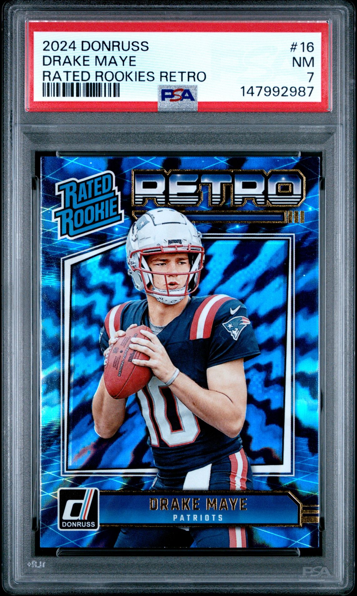 2024 Panini Donruss Rated Rookies Retro Drake Maye #16 Nm 7 front