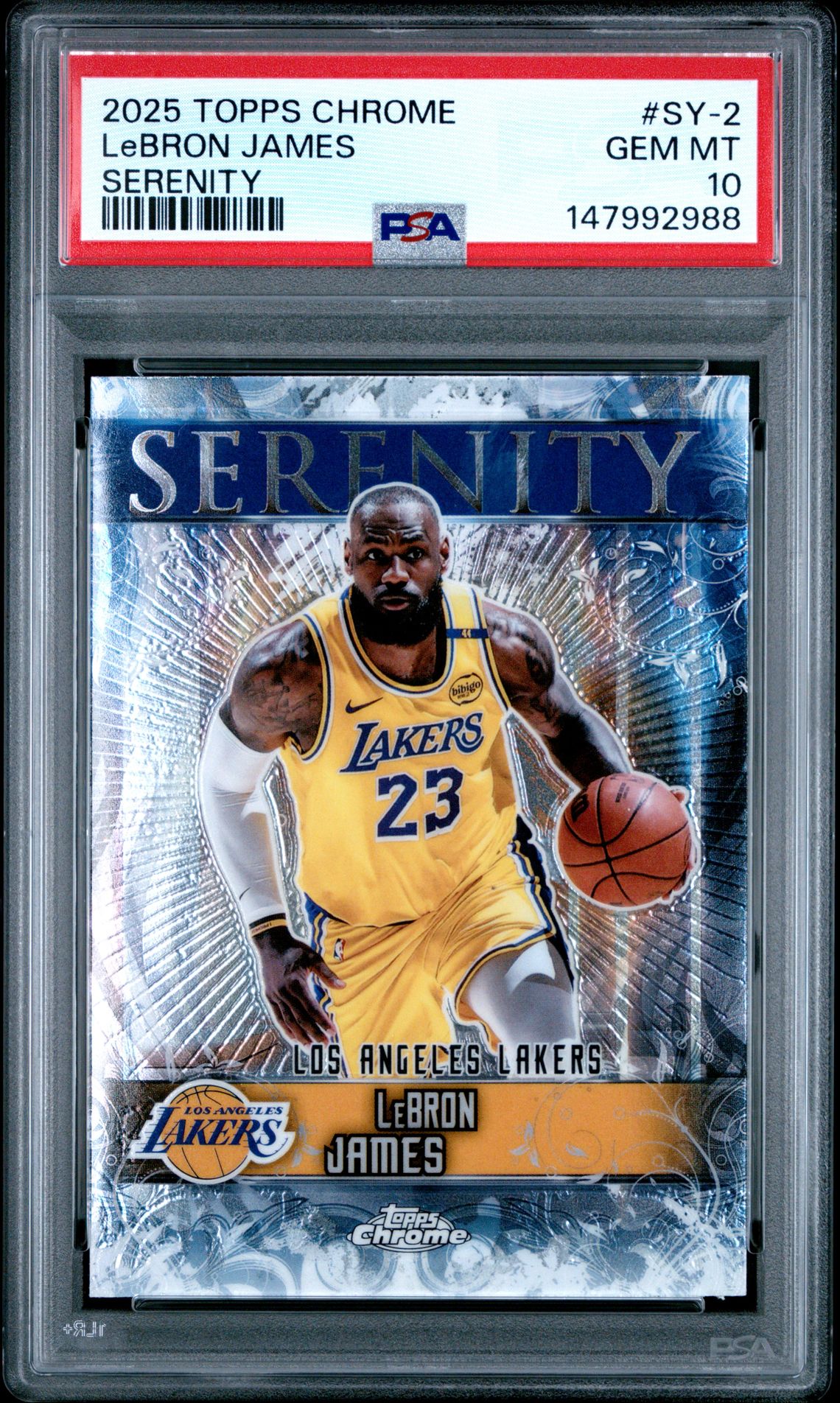 2025 Topps Chrome Serenity Lebron James #Sy-2 Gem Mt 10 front