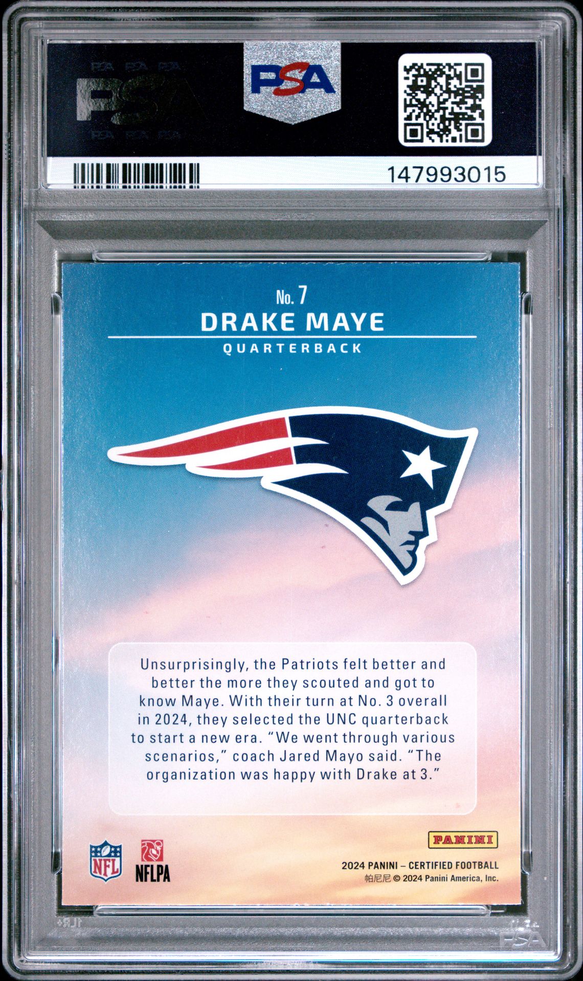 2024 Panini Certified Franchise Foundations Drake Maye #7 Nm-Mt 8 back