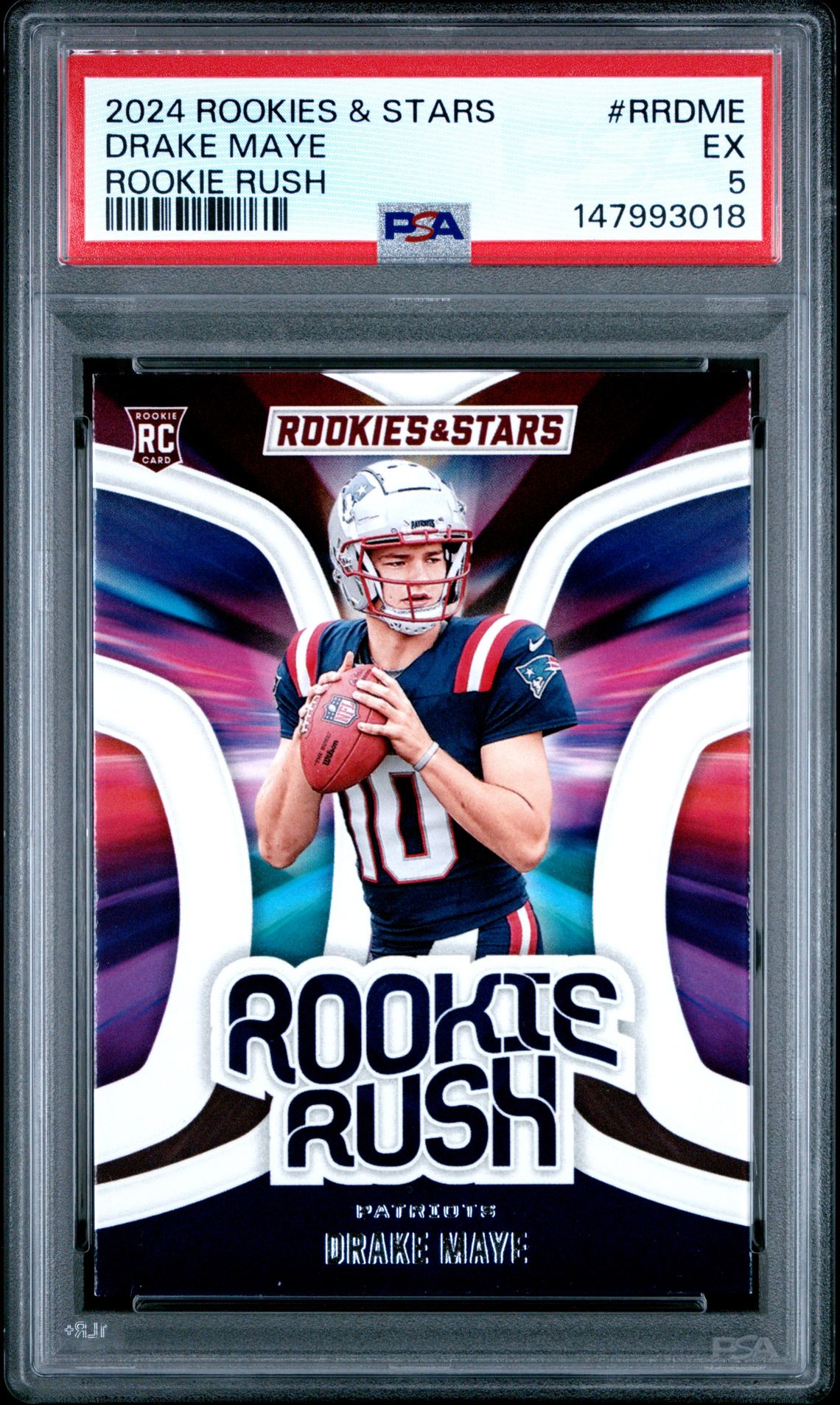 2024 Panini Rookies & Stars Rookie Rush Drake Maye #Rrdme Ex 5 front