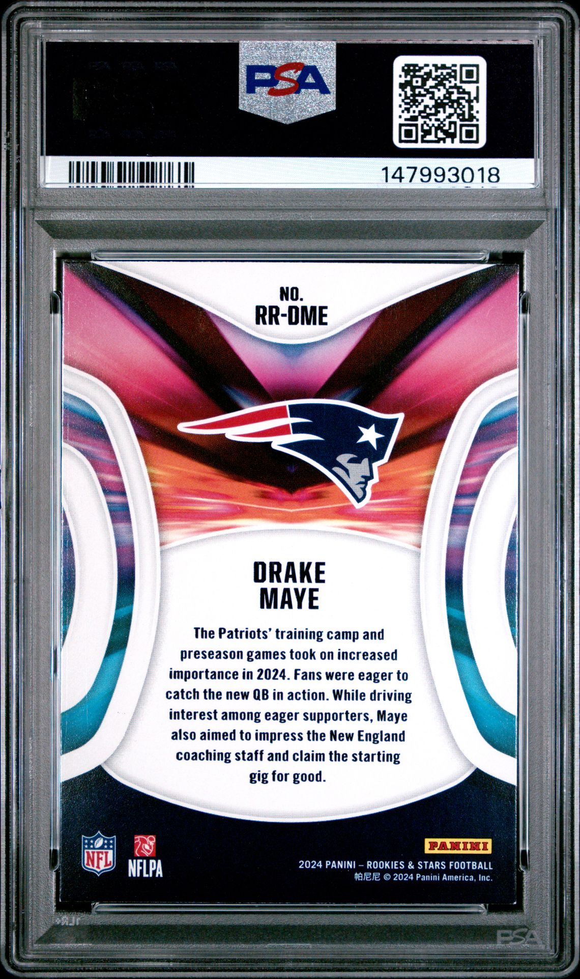 2024 Panini Rookies & Stars Rookie Rush Drake Maye #Rrdme Ex 5 back