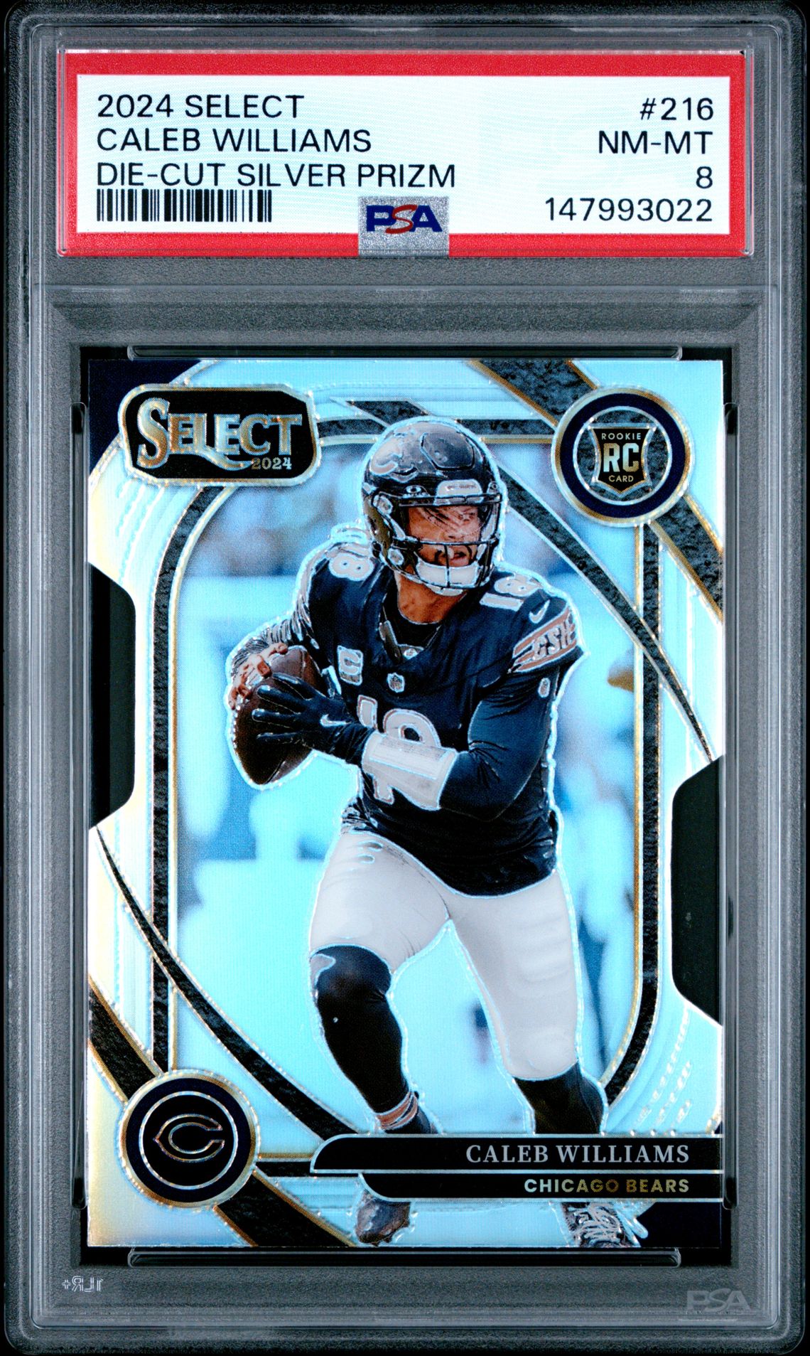 2024 Panini Select Caleb Williams #216 (Die-Cut Silver Prizm) Nm-Mt 8 front