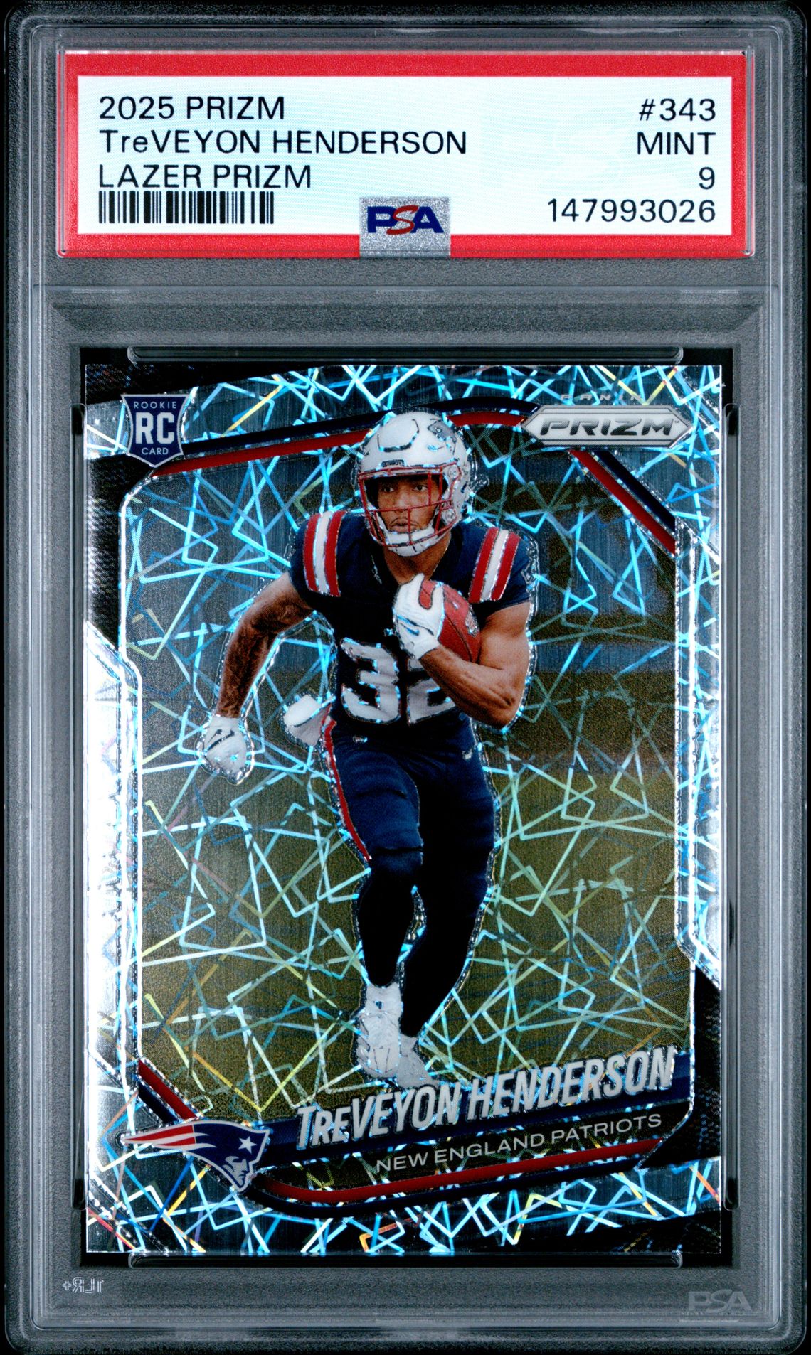 2025 Panini Prizm Treveyon Henderson #343 (Lazer Prizm) Mint 9 front