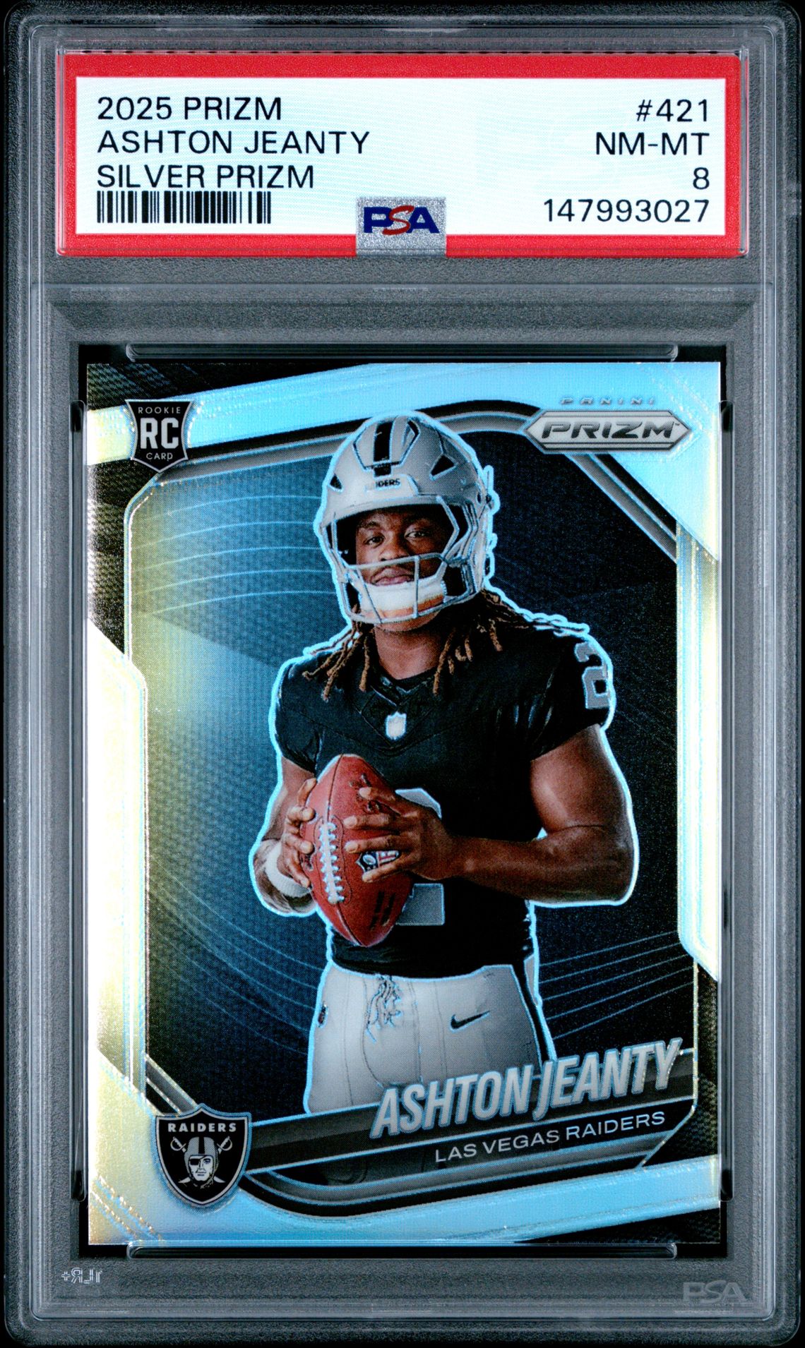 2025 Panini Prizm Ashton Jeanty #421 (Silver Prizm) Nm-Mt 8 front