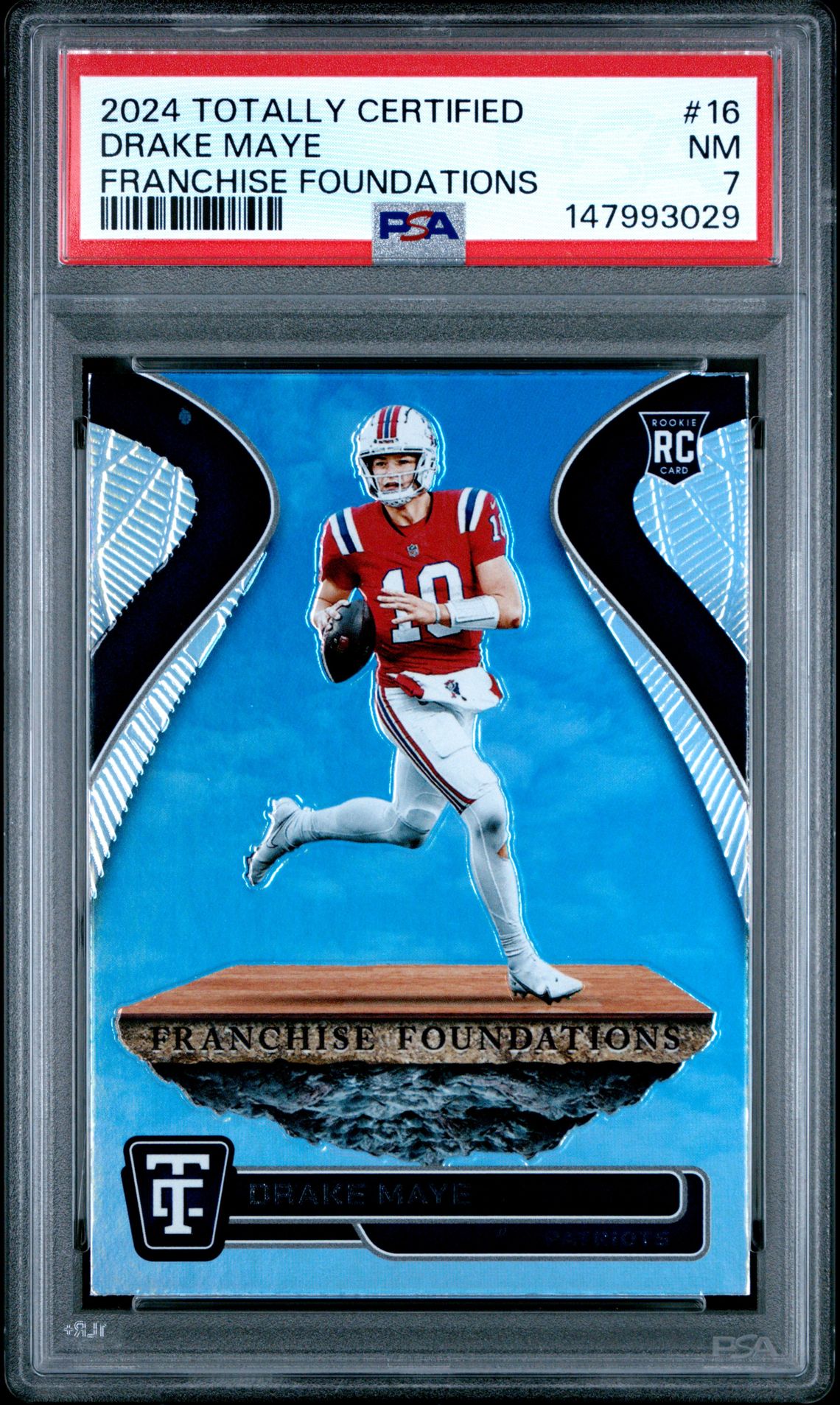 2024 Panini Totally Certified Franchise Foundations Drake Maye #16 Nm 7 front