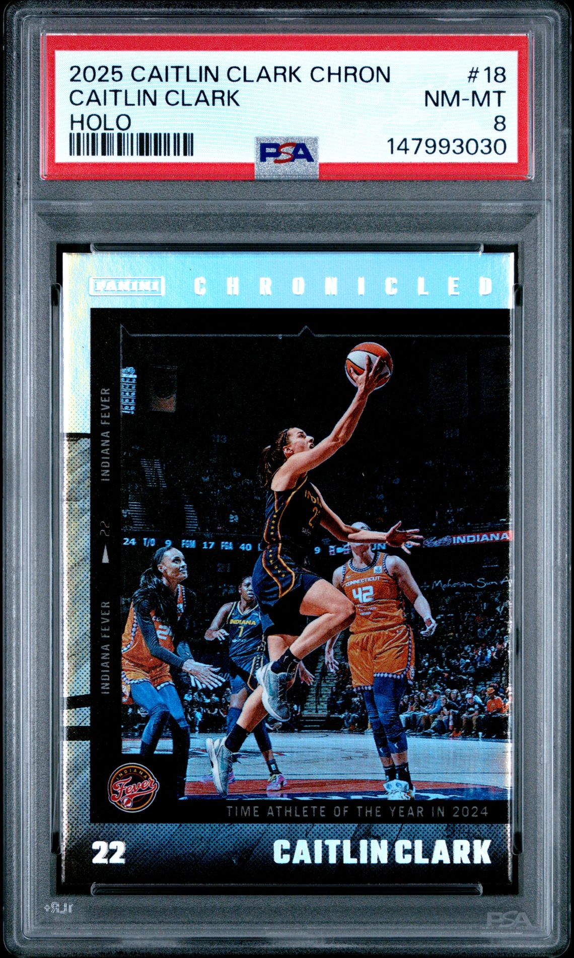 2025 Panini Caitlin Clark Chronicled Caitlin Clark #18 (Holo) Nm-Mt 8 front