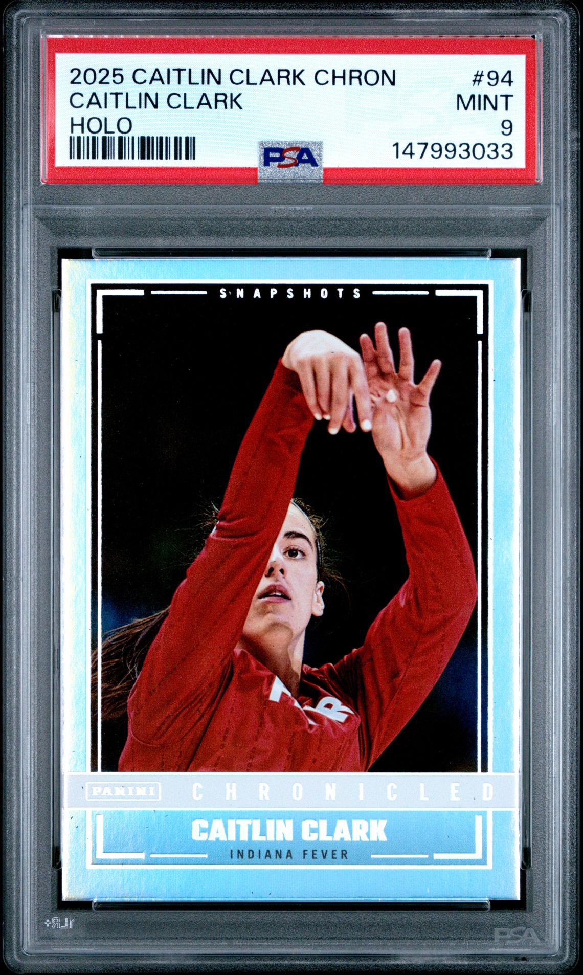 2025 Panini Caitlin Clark Chronicled Caitlin Clark #94 (Holo) Mint 9 front