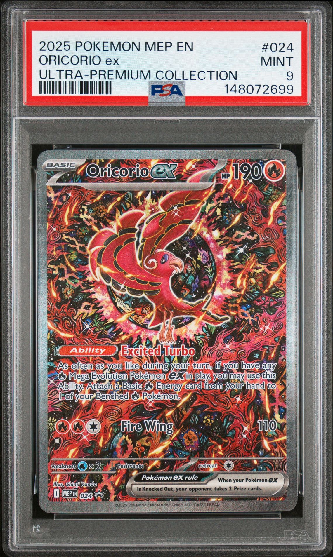 2025 Pokemon Mep En-Me Black Star Promo Oricorio Ex #024 (Ultra-Premium Collection) Mint 9 front