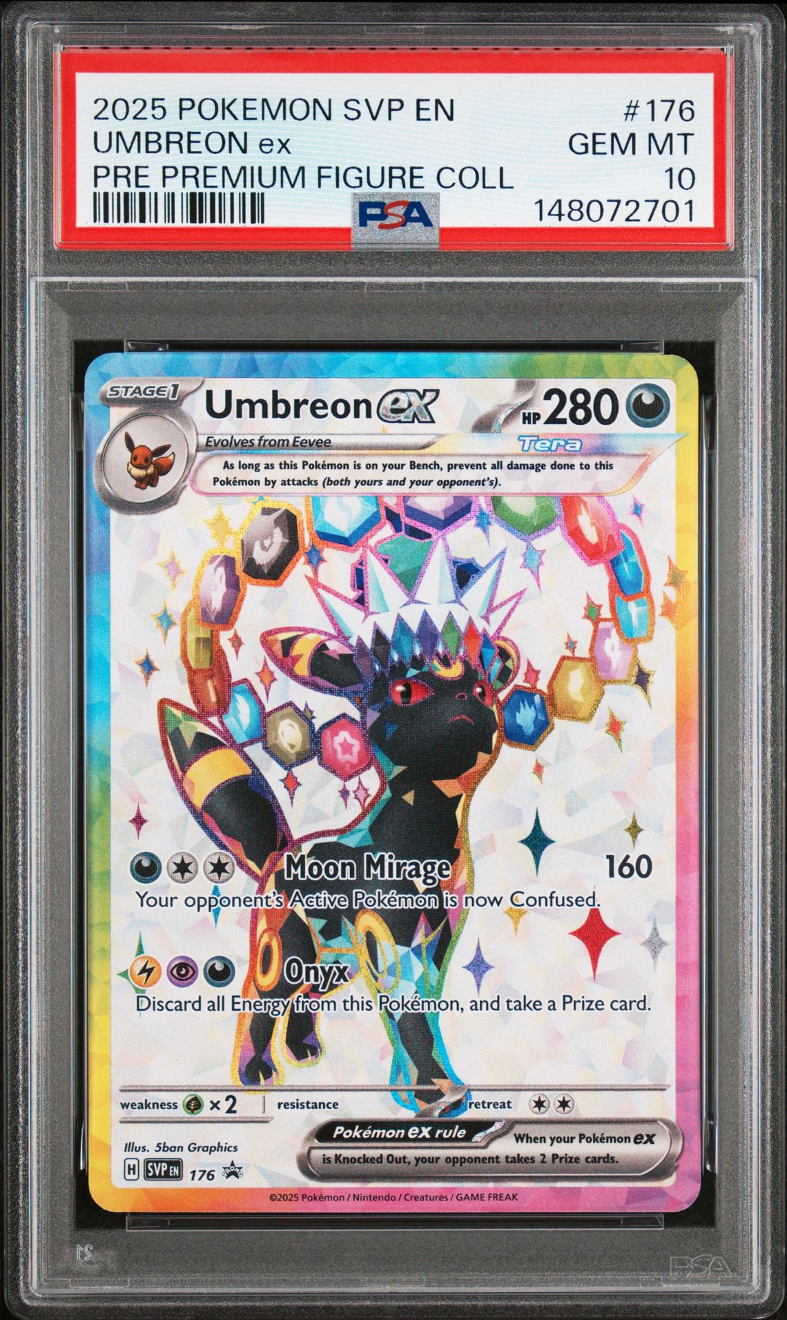 2025 Pokemon Svp En-Sv Black Star Promo Umbreon Ex #176 (Pre Premium Figure Coll) Gem Mt 10 front