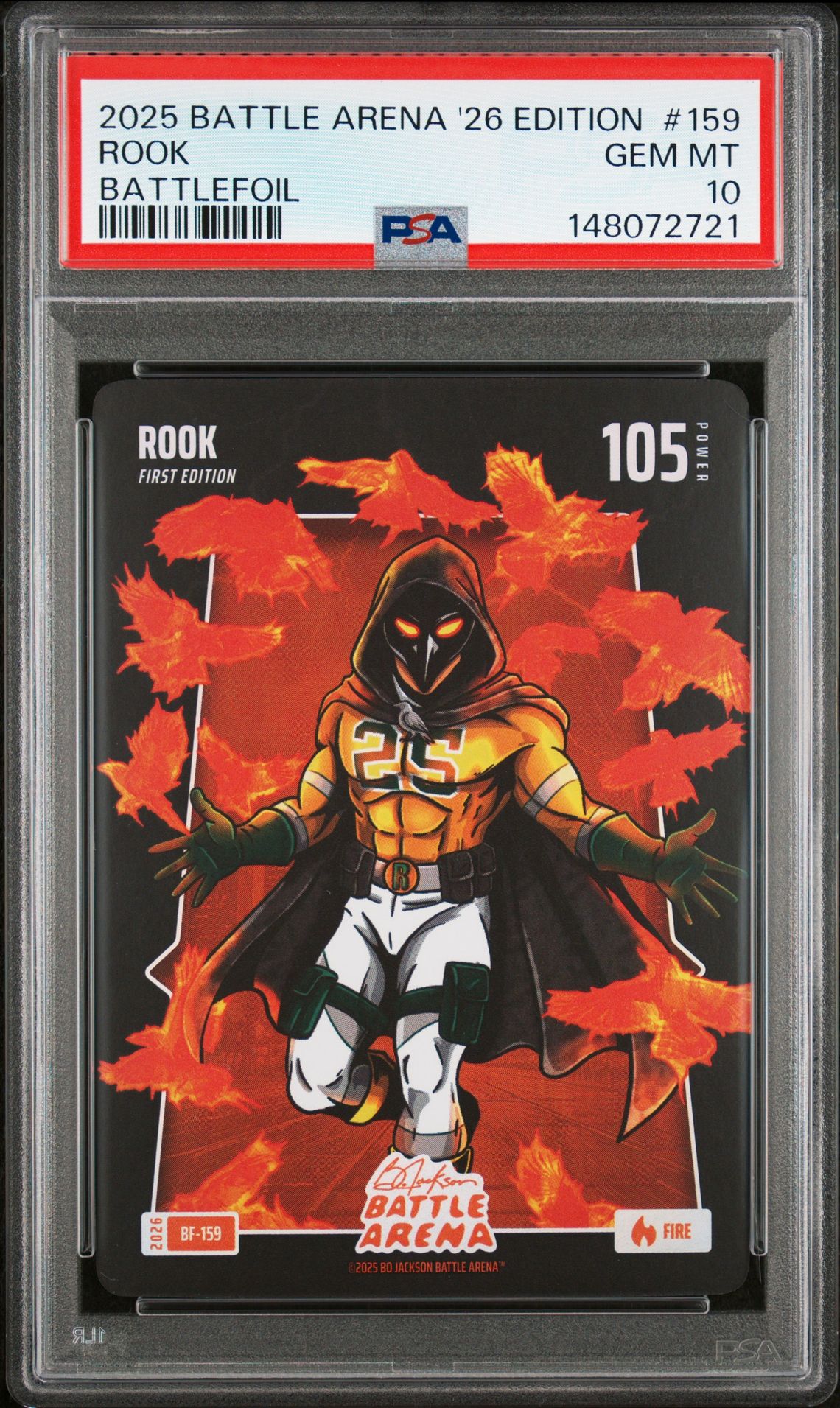 2025 Bo Jackson Battle Arena 2026 Edition Battlefoil Rook #159 Gem Mt 10 front view - PSA graded GEM MT 10