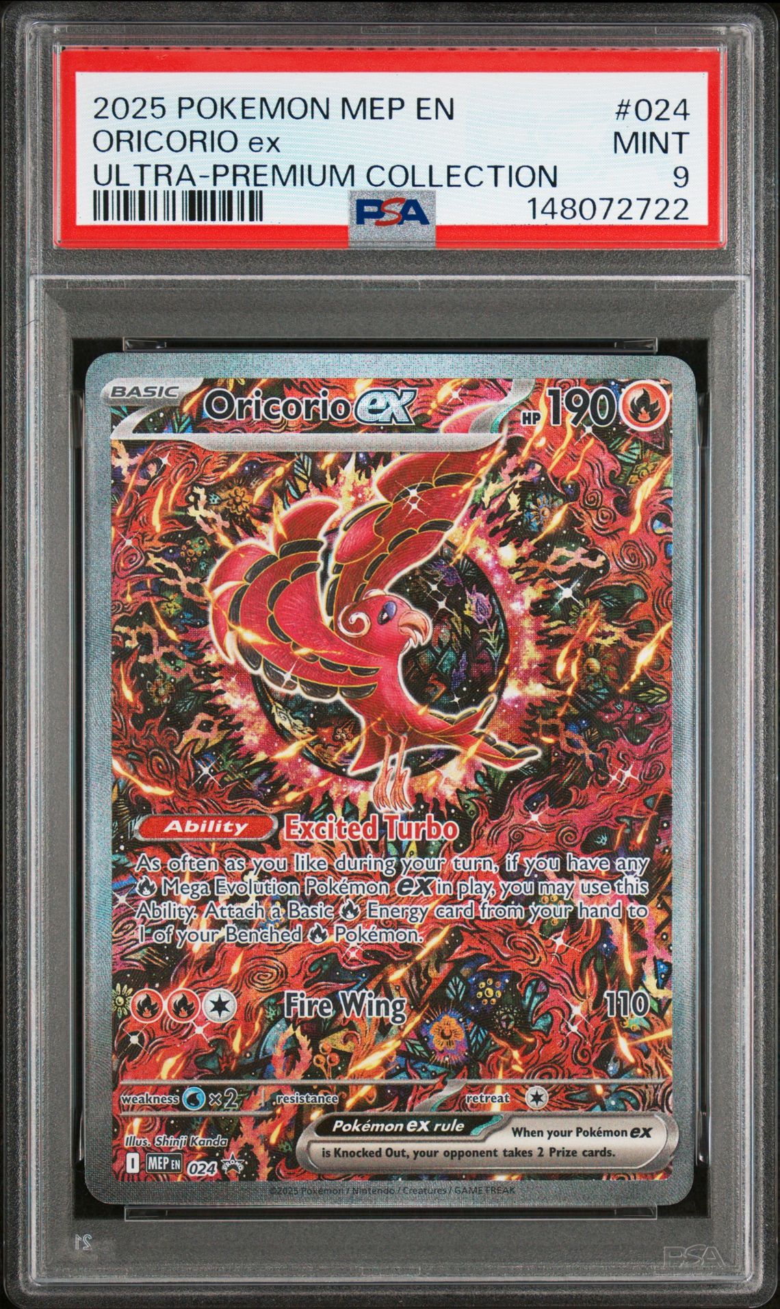 2025 Pokemon Mep En-Me Black Star Promo Oricorio Ex #024 (Ultra-Premium Collection) Mint 9 front