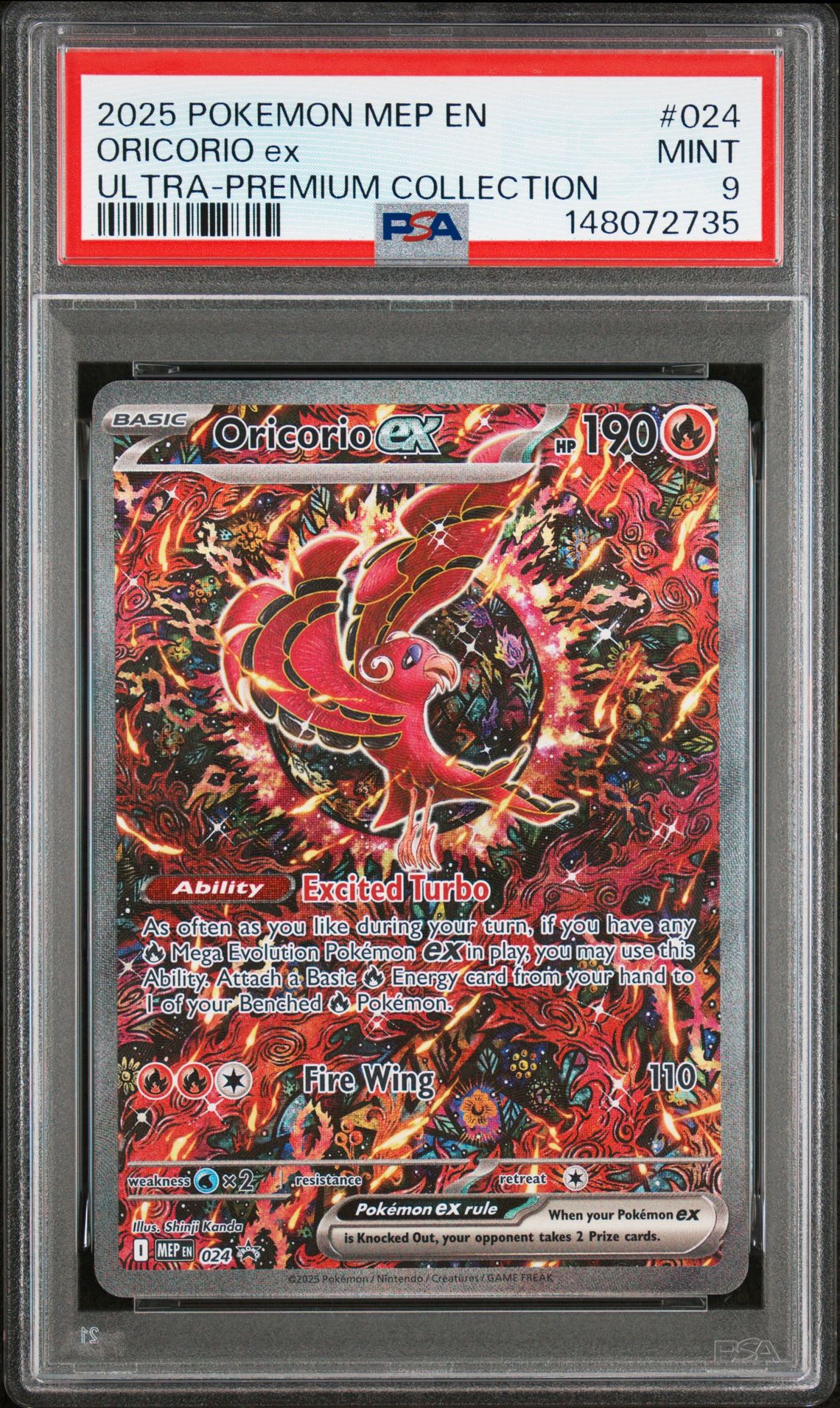 2025 Pokemon Mep En-Me Black Star Promo Oricorio Ex #024 (Ultra-Premium Collection) Mint 9 front