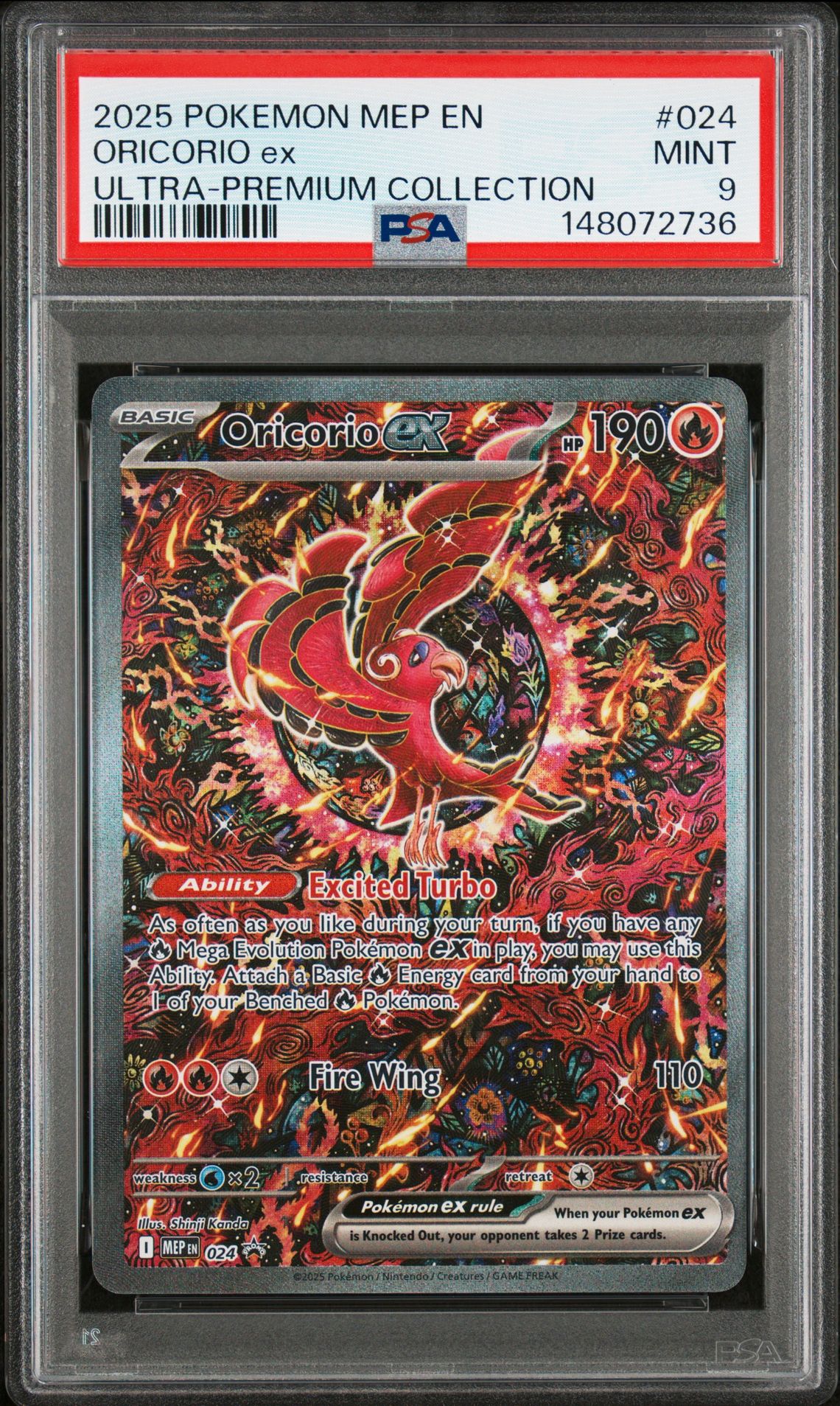 2025 Pokemon Mep En-Me Black Star Promo Oricorio Ex #024 (Ultra-Premium Collection) Mint 9 front