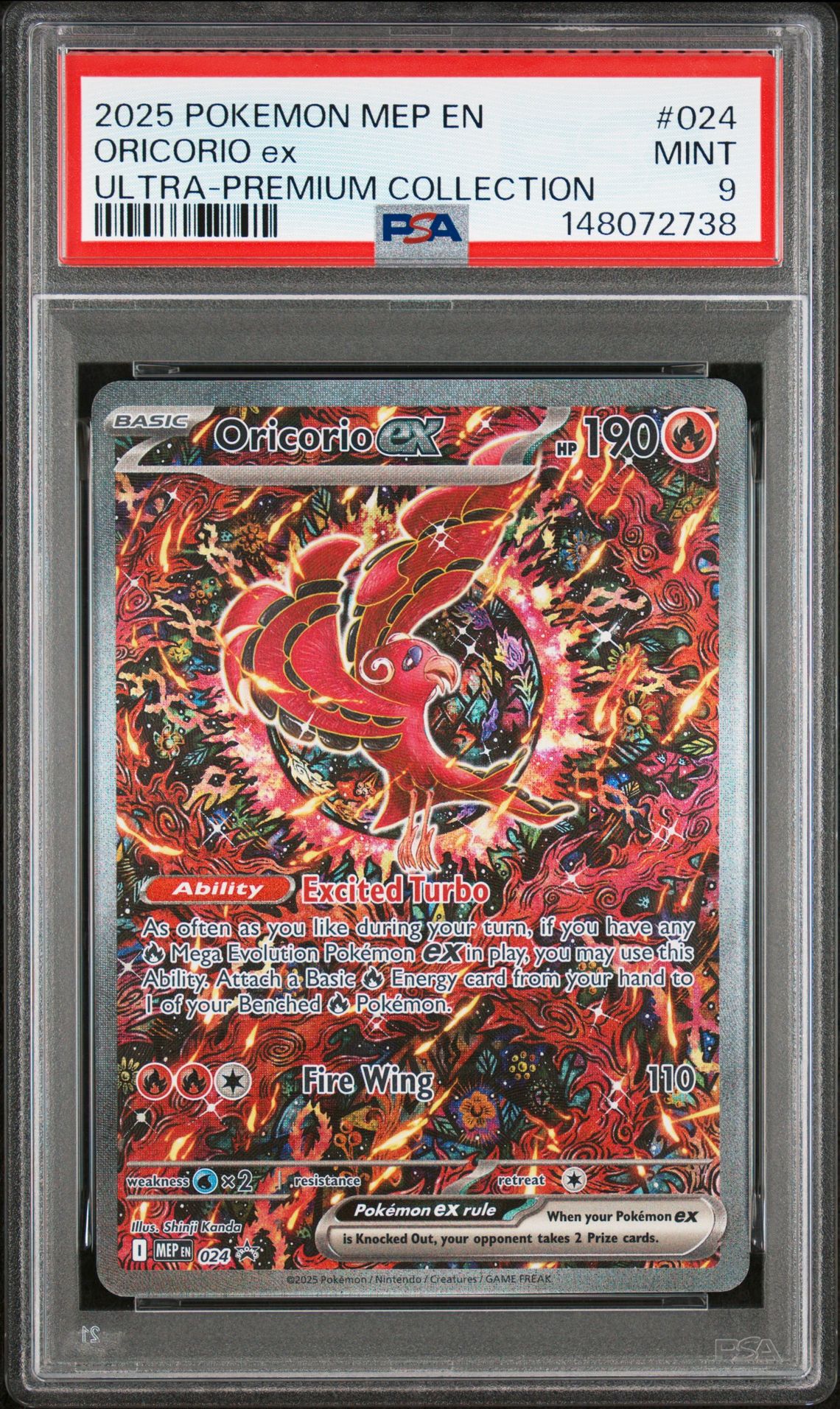 2025 Pokemon Mep En-Me Black Star Promo Oricorio Ex #024 (Ultra-Premium Collection) Mint 9 front