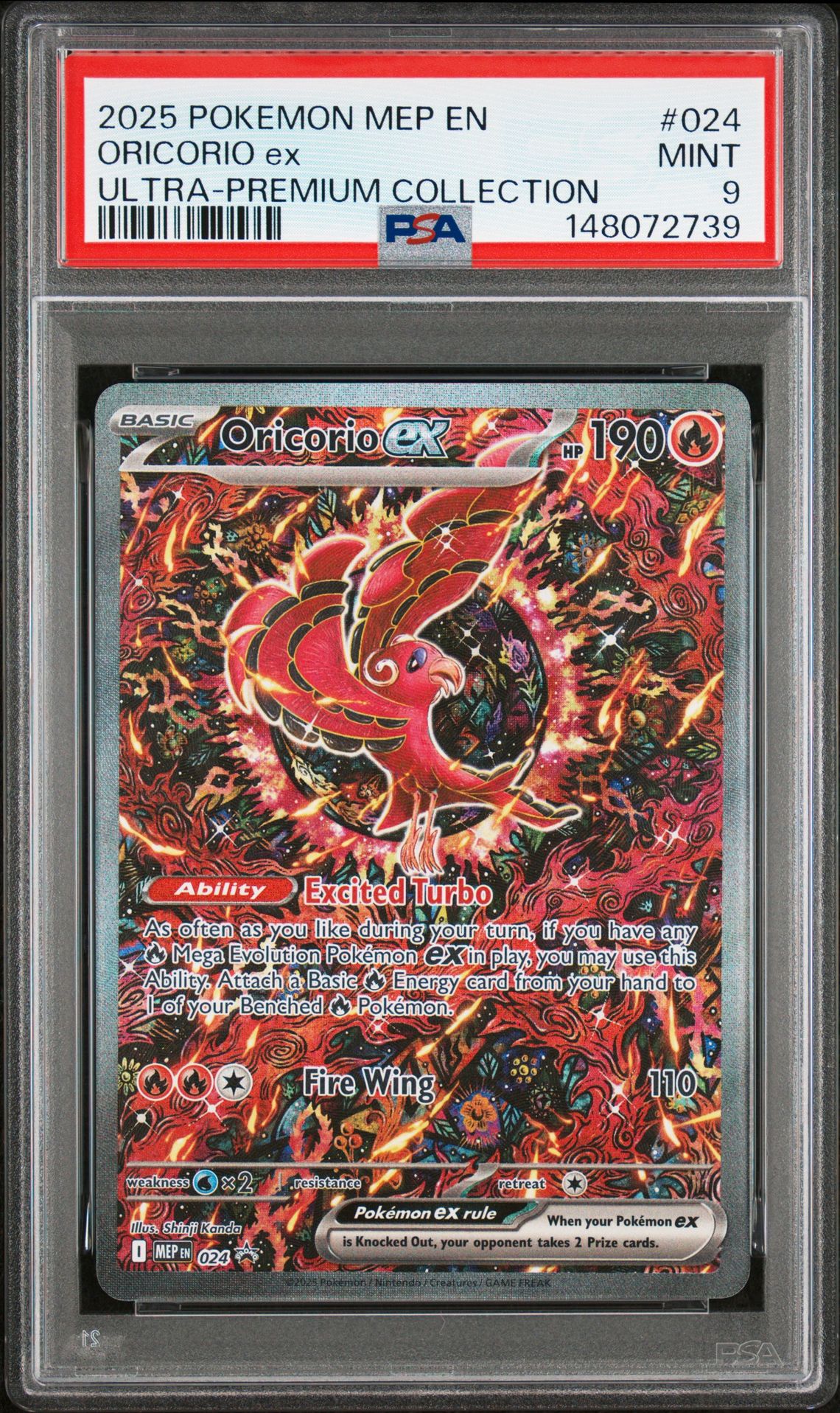 2025 Pokemon Mep En-Me Black Star Promo Oricorio Ex #024 (Ultra-Premium Collection) Mint 9 front