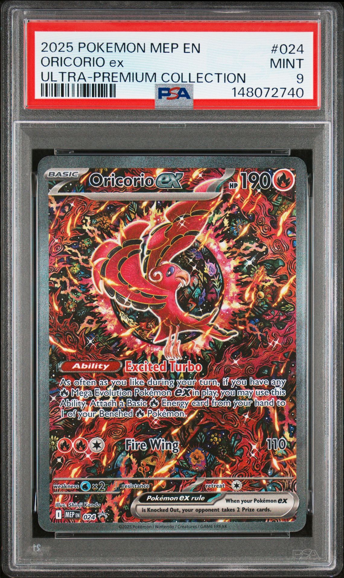2025 Pokemon Mep En-Me Black Star Promo Oricorio Ex #024 (Ultra-Premium Collection) Mint 9 front