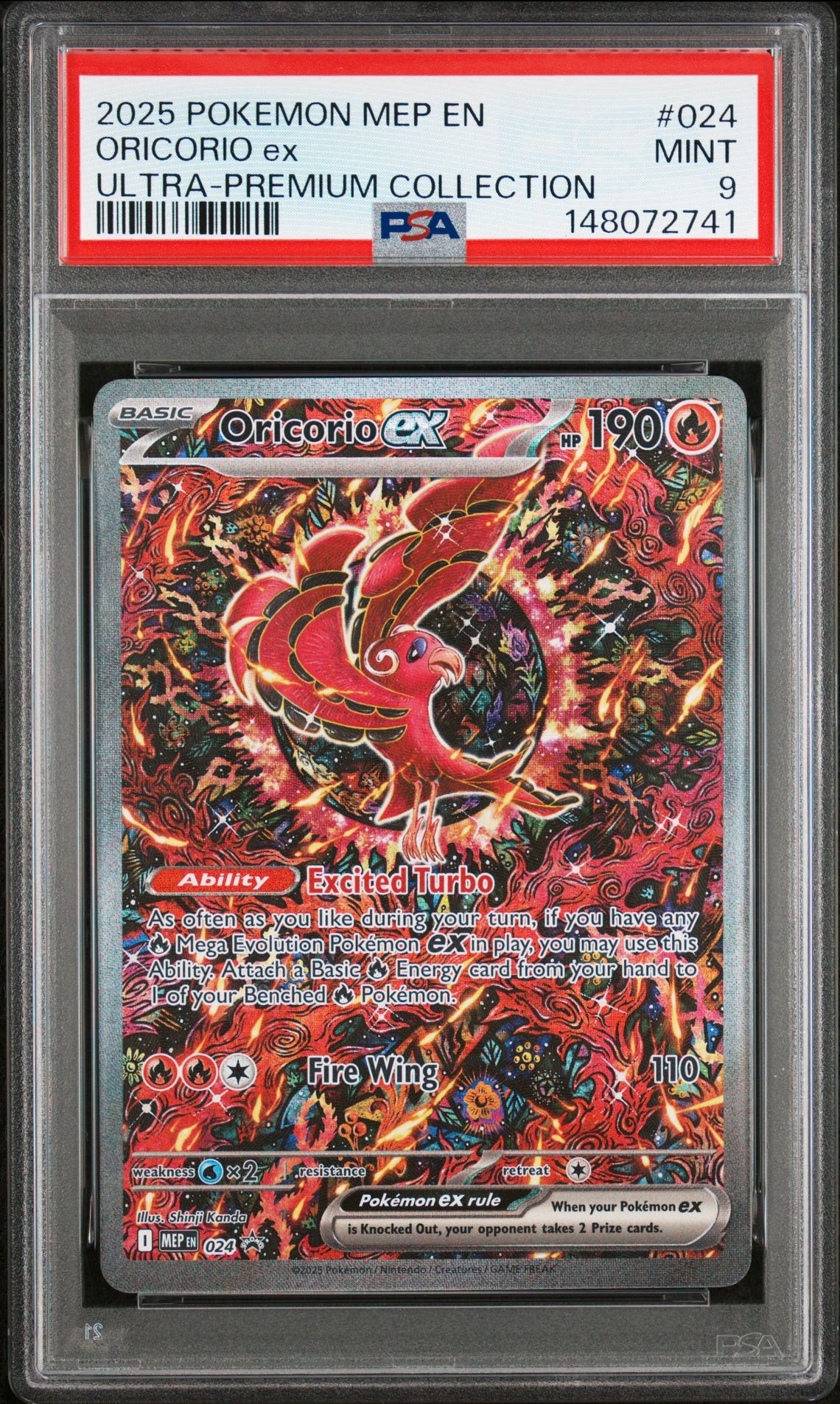 2025 Pokemon Mep En-Me Black Star Promo Oricorio Ex #024 (Ultra-Premium Collection) Mint 9 front