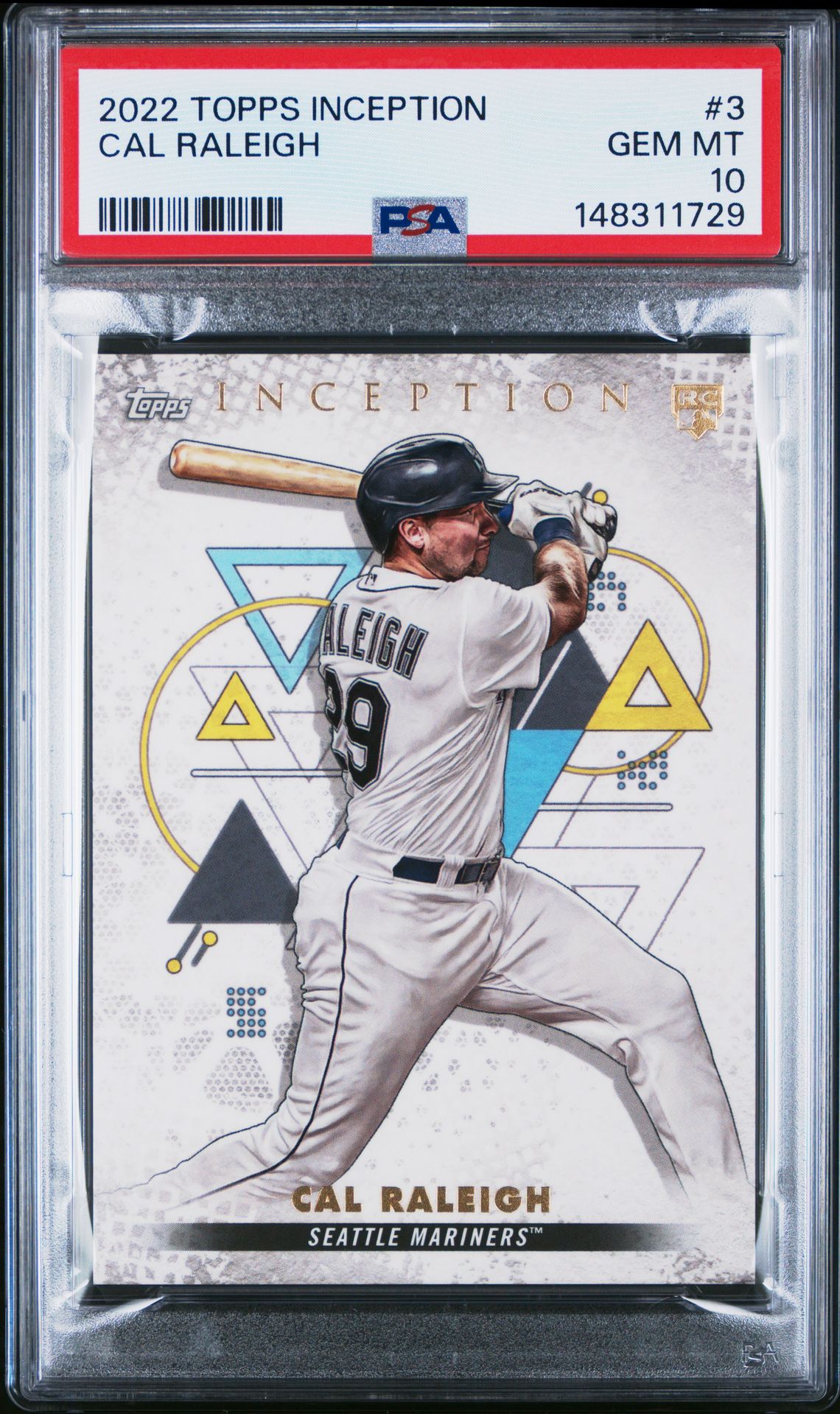 2022 Topps Inception Cal Raleigh #3 Gem Mt 10 front