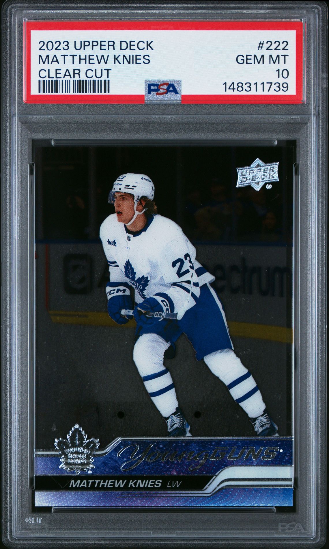 2023 Upper Deck Matthew Knies #222 (Clear Cut) Gem Mt 10 front