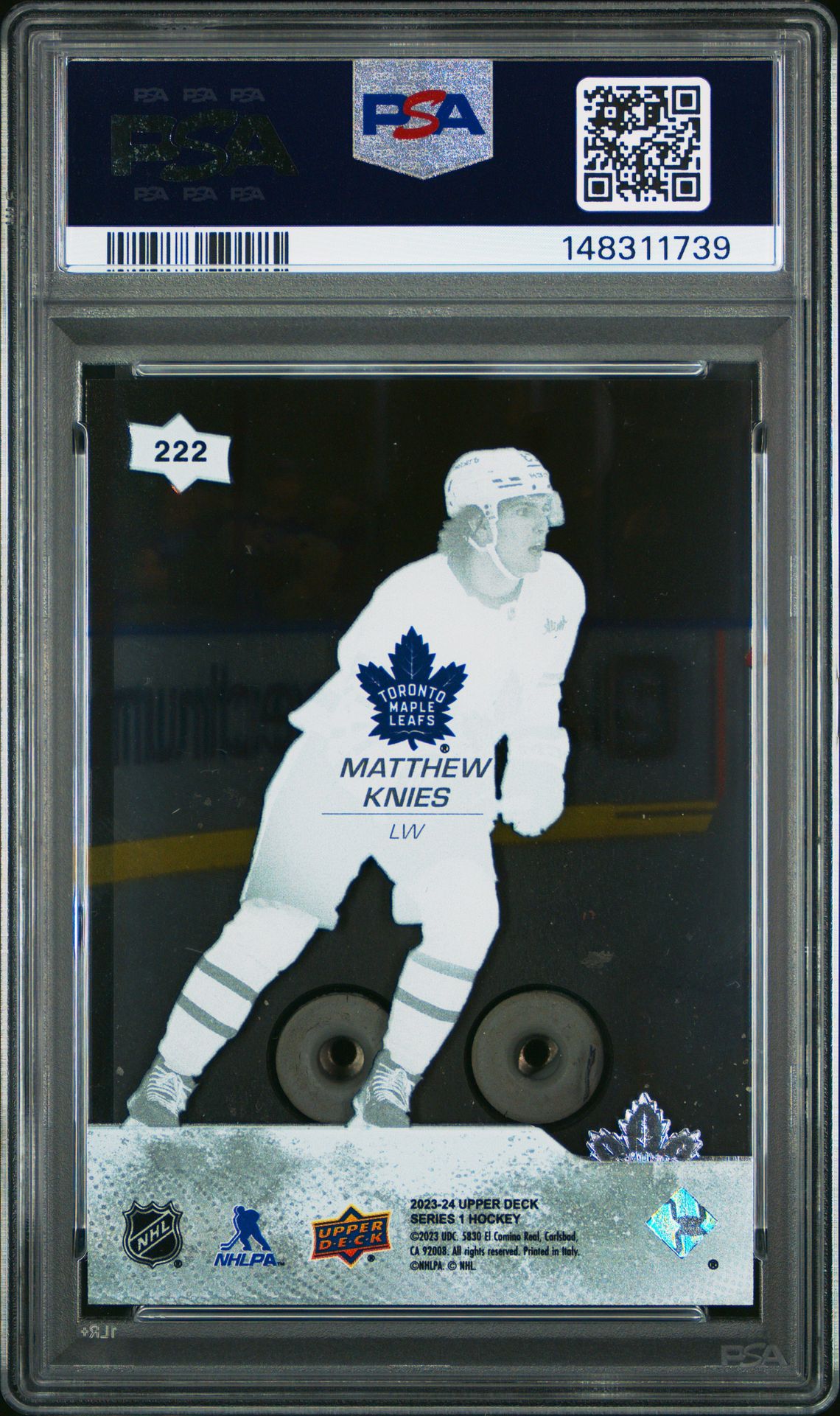 2023 Upper Deck Matthew Knies #222 (Clear Cut) Gem Mt 10 back