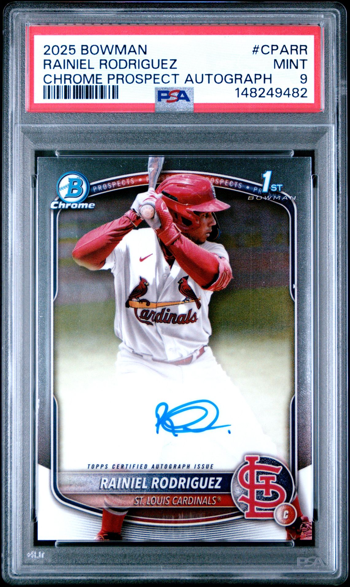 2025 Bowman BOWMAN CHROME PROSPECT AUTOGRAPHS CHROME PROSPECT AUTOCertificationPrimary Signer (1 Signer)RAINIEL RODRIGUEZ #CPARR Rainiel Rodriguez front
