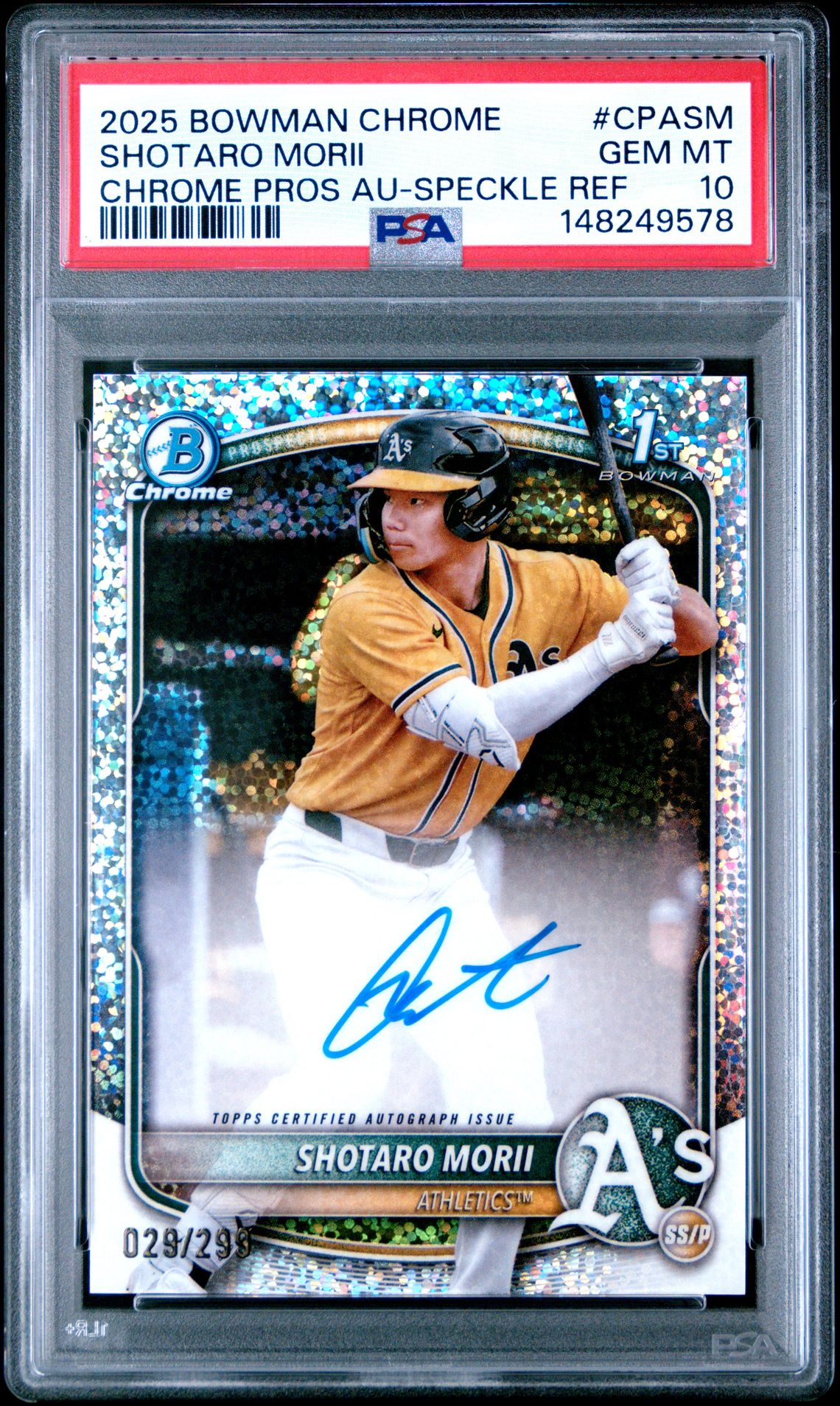 2025 Bowman BOWMAN CHROME PROSPECT AUTOGRAPHS Refractor #CPASM Shotaro Morii front