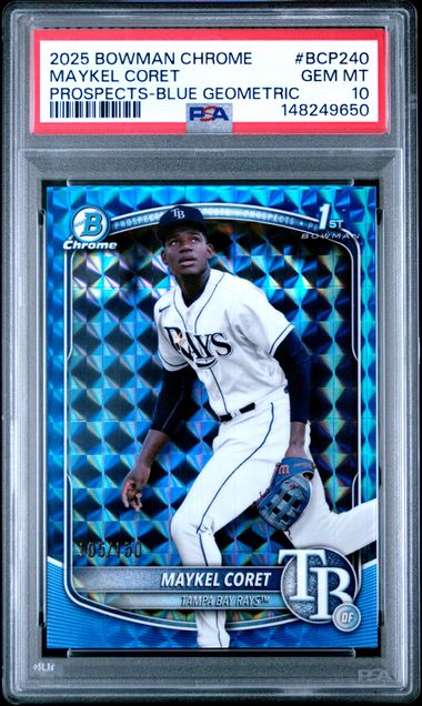 2025 Bowman Chrome Prospects-Blue Geometric Blue #BCP240 Maykel Coret front
