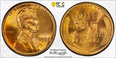 1958 1C MS64RD