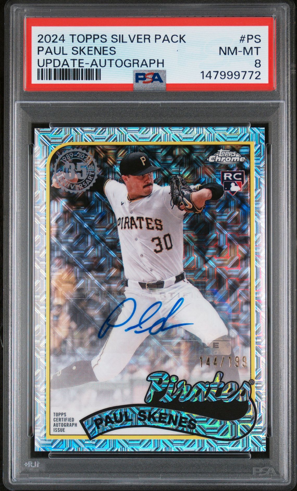 2024 Topps TOPPS SILVER PACK 1989 CHROME PROMO UPDATE-AUTOGRAPH #PS Paul Skenes front